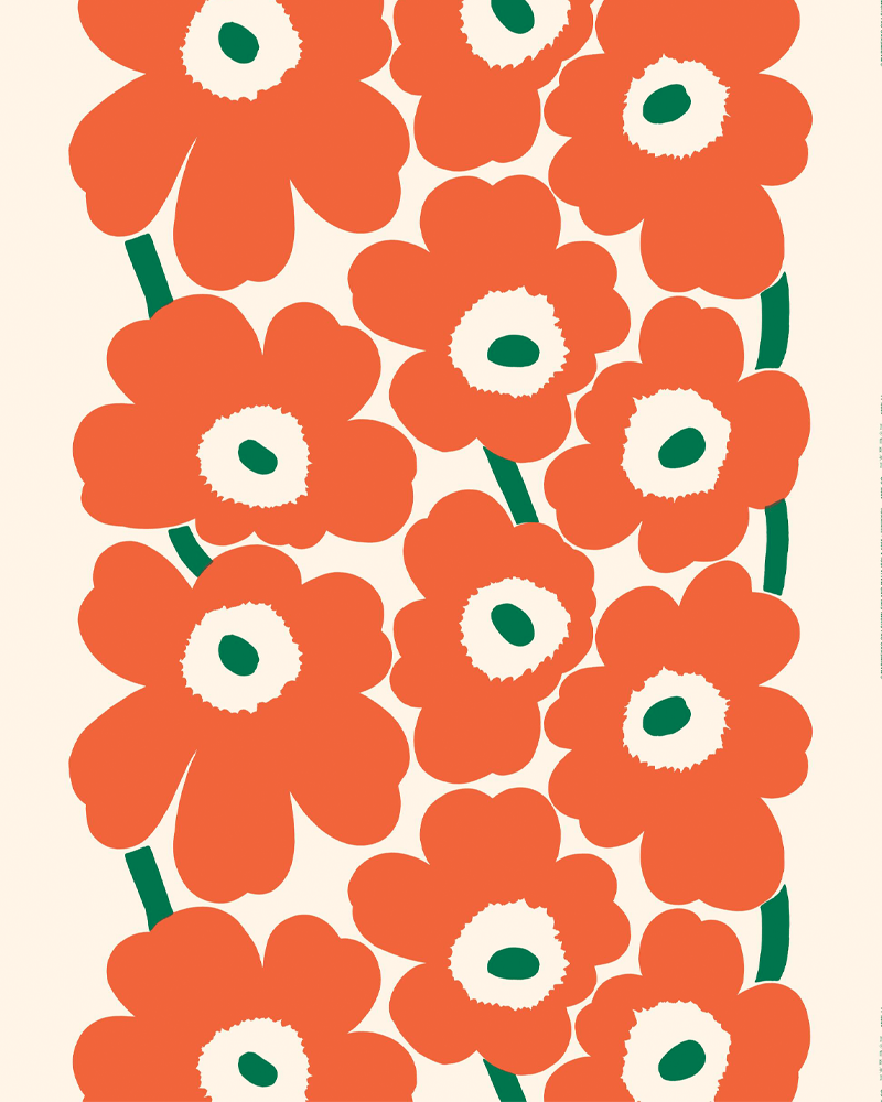 Marimekko Unikko Unbleached Sateen Cotton Fabric