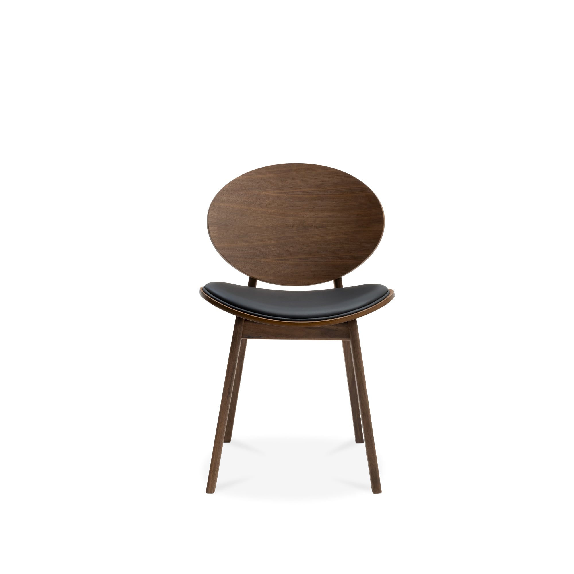 Arna 04 Walnut Black Leather Dining Chair