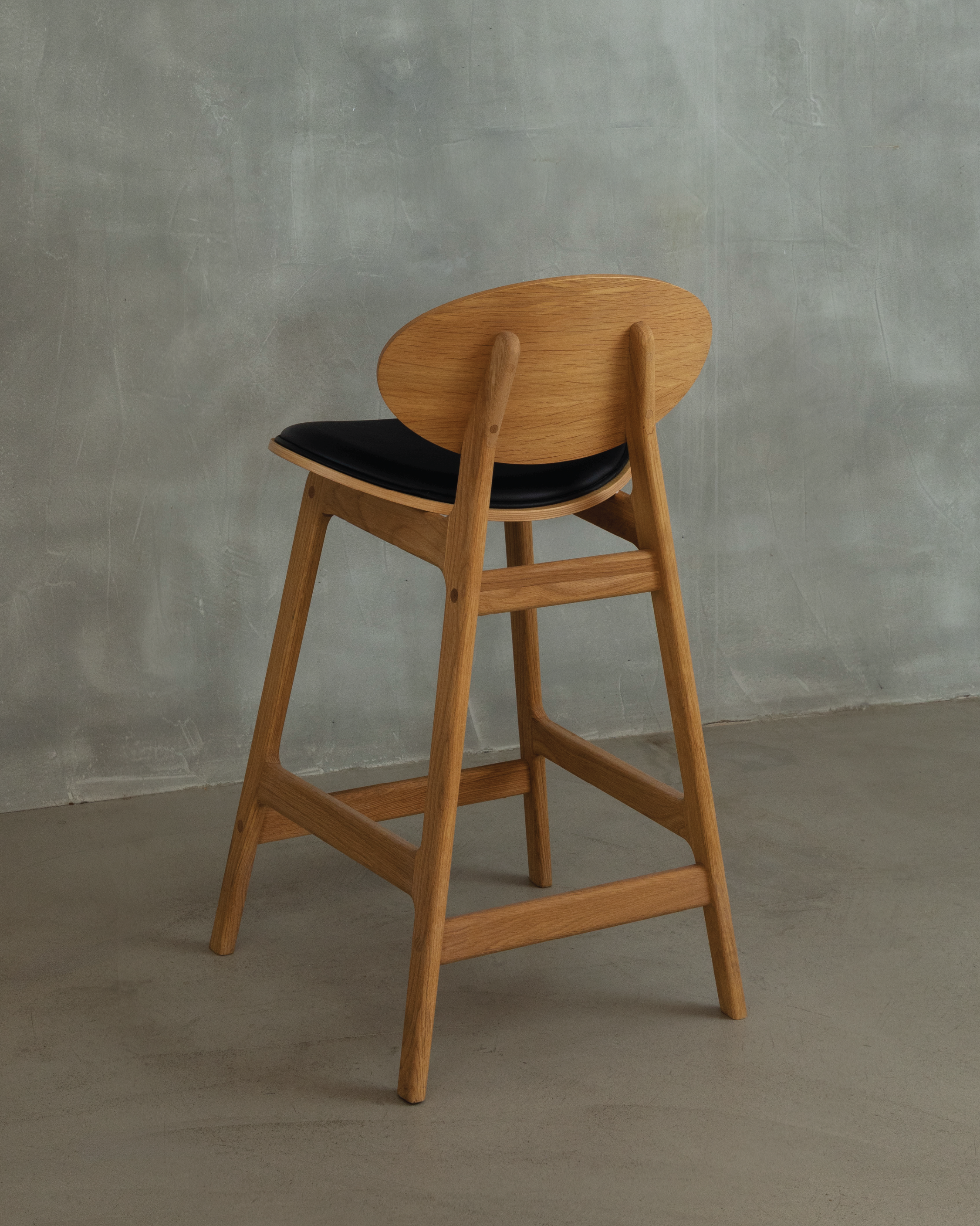 Arna Black Leather Counter Stool