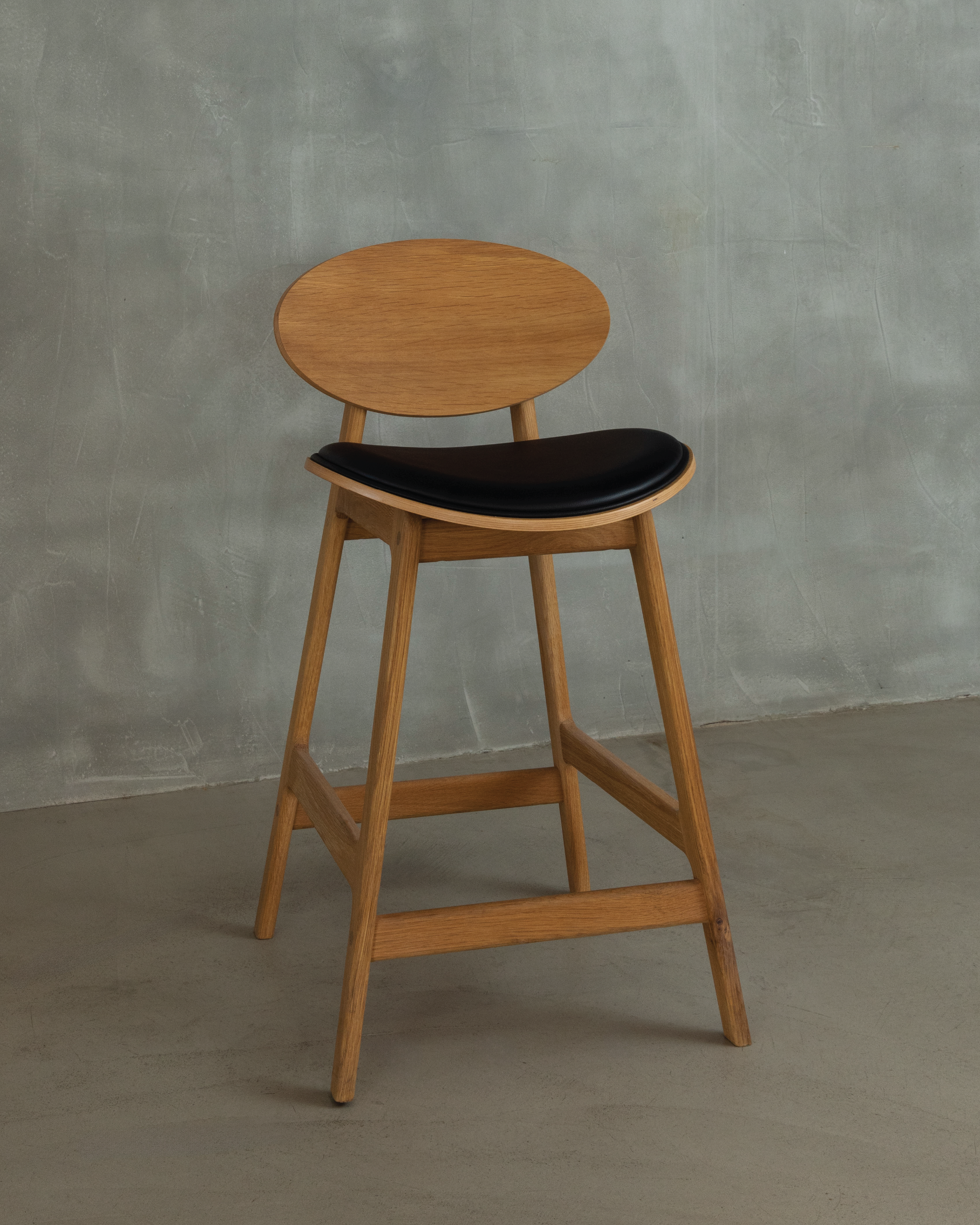 Arna Black Leather Counter Stool