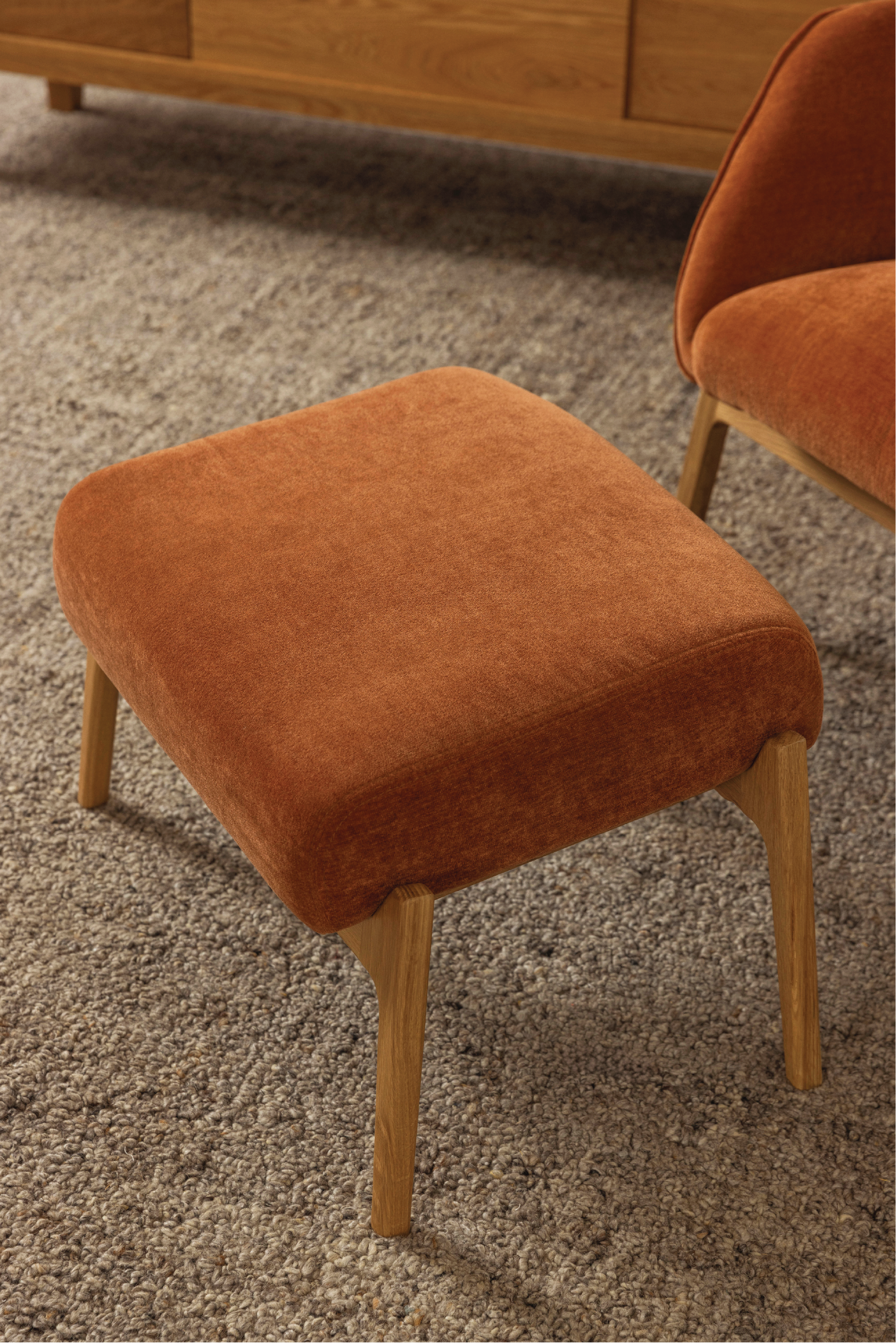 Arna Fabric Foot Stool Rust