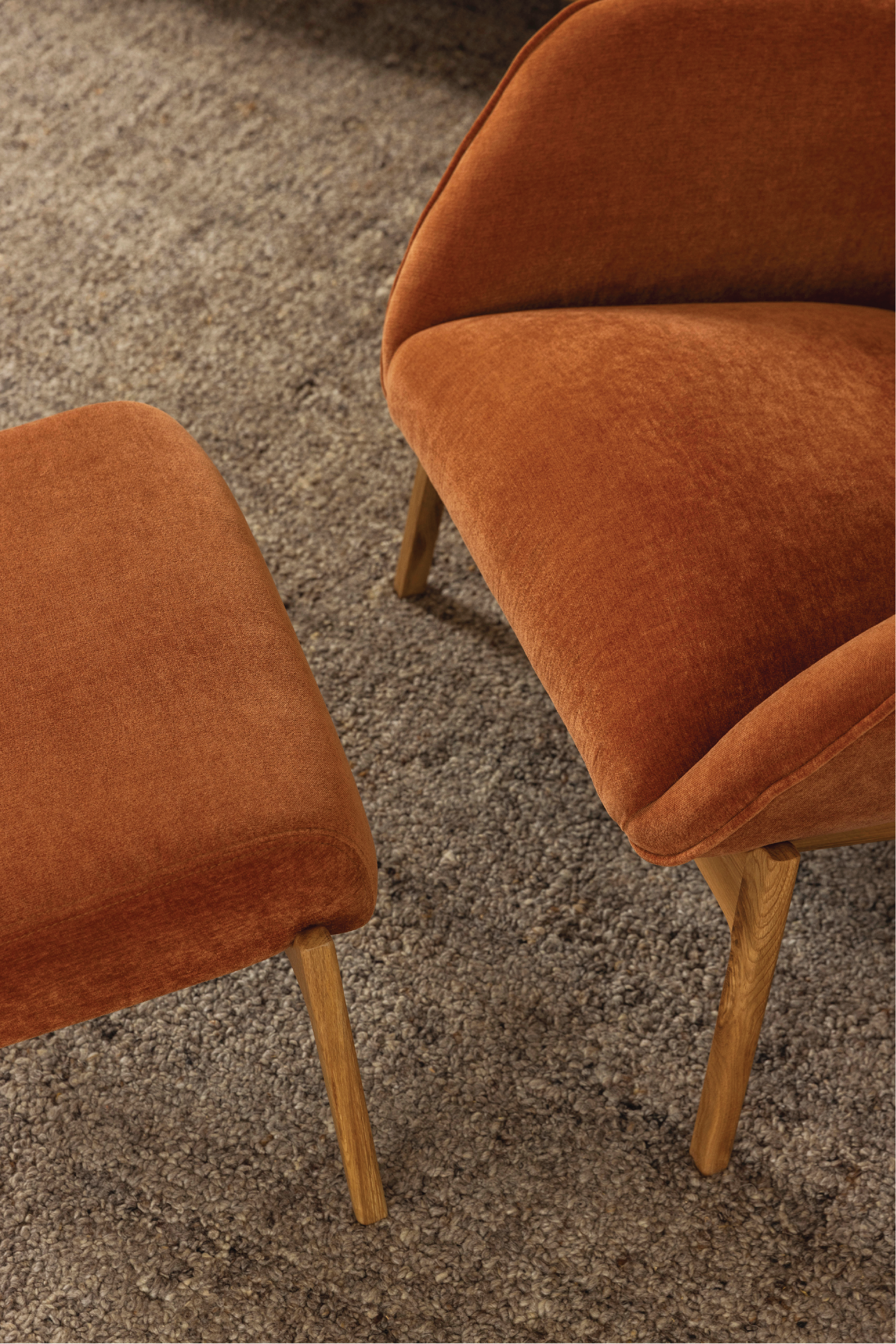 Arna Fabric Foot Stool Rust