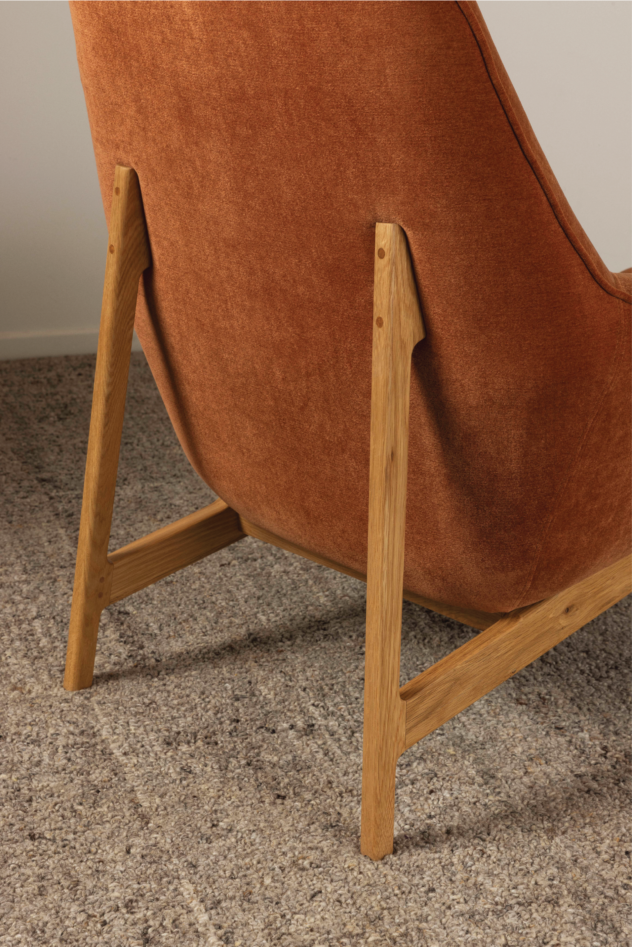 Arna High Back Armchair Rust