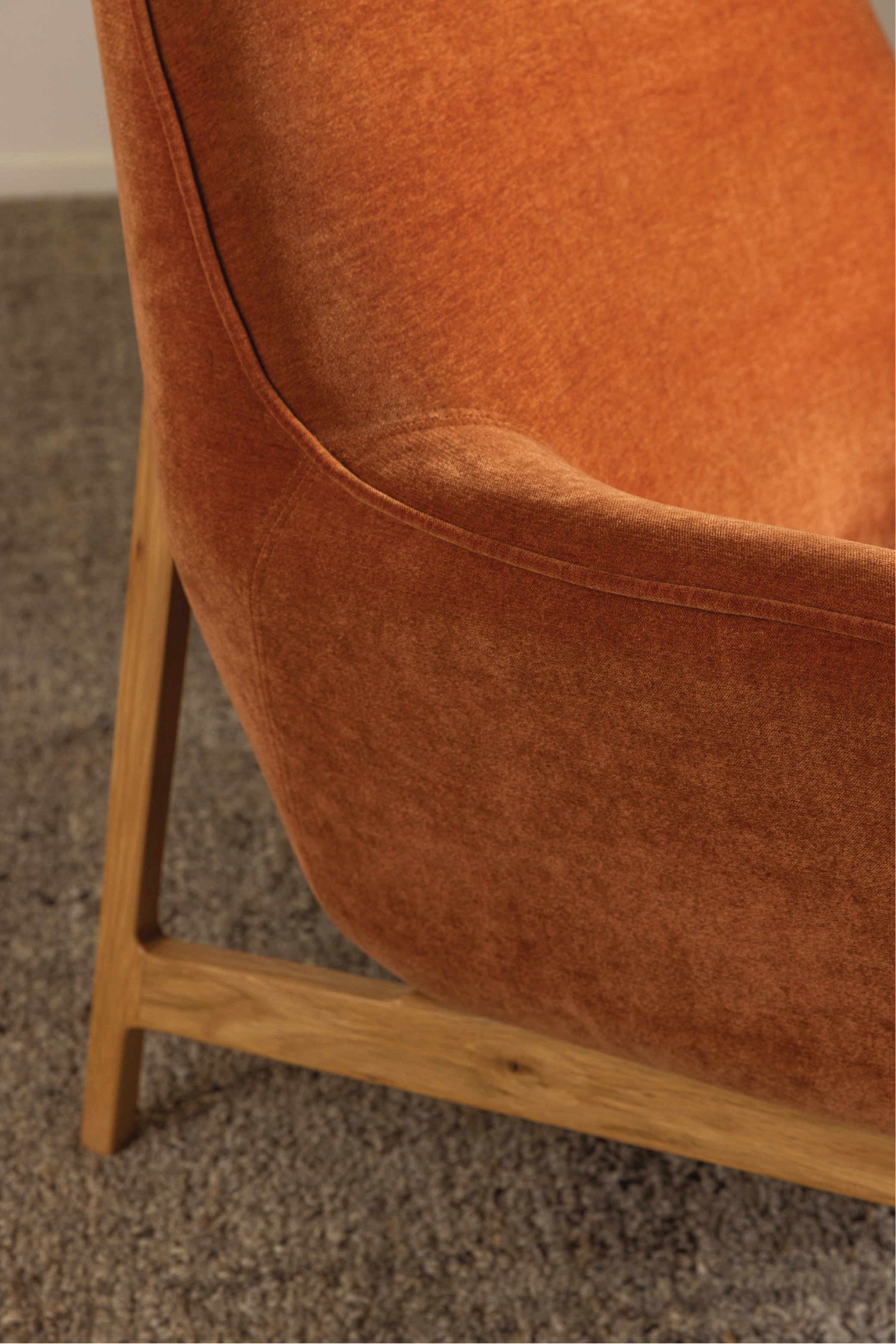 Arna High Back Armchair Rust