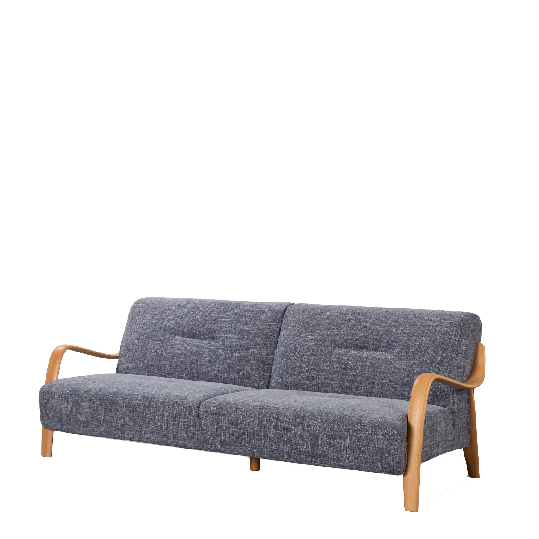 Beech Mid-Century 3 Seat Sofa Sea Haze