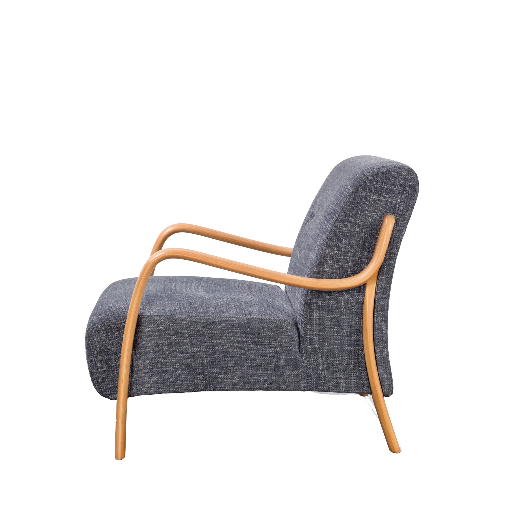 Beech Mid-Century Armchair Sea Haze