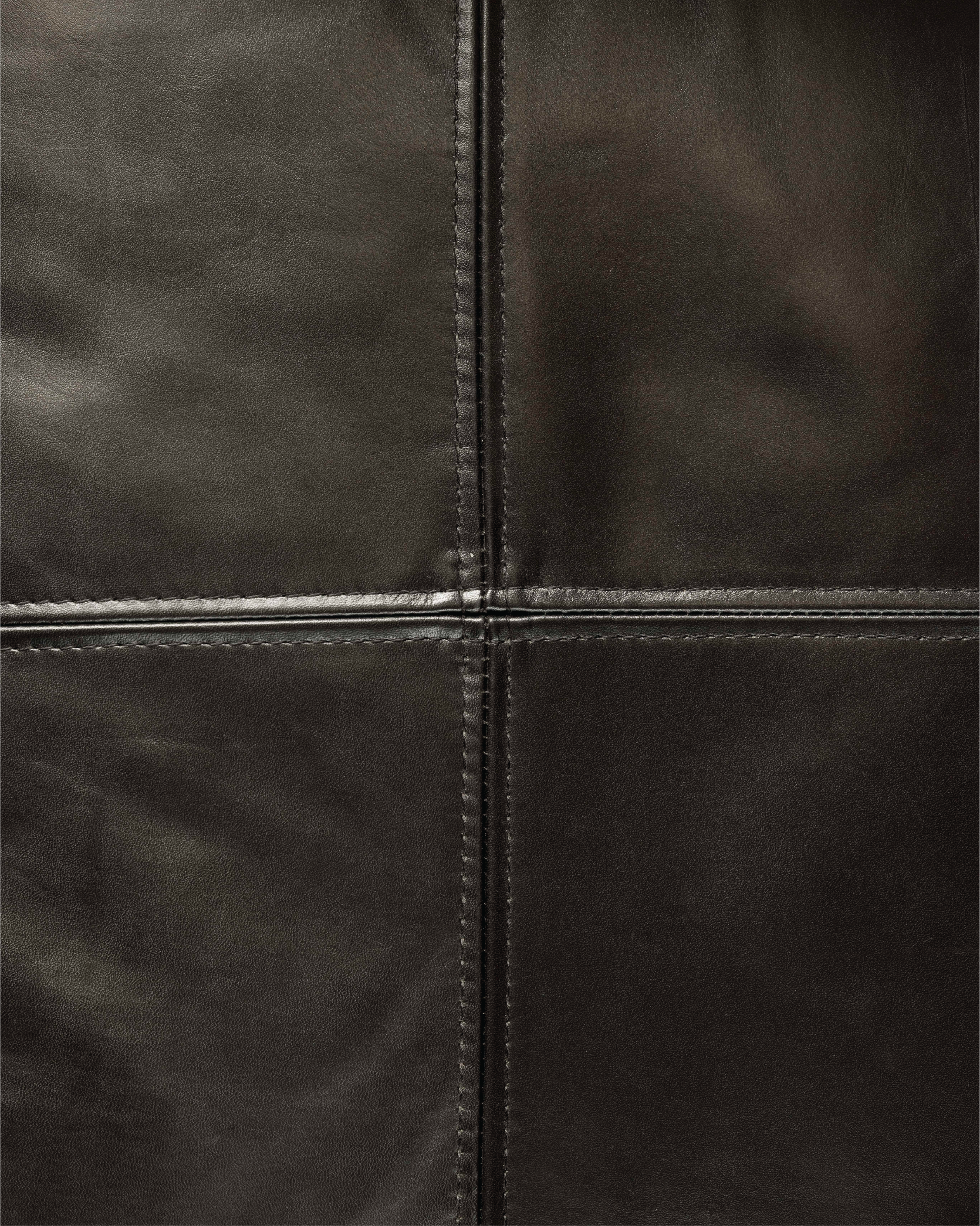 Map 3 Seat Sofa (Oak/Black Leather) - Special Order