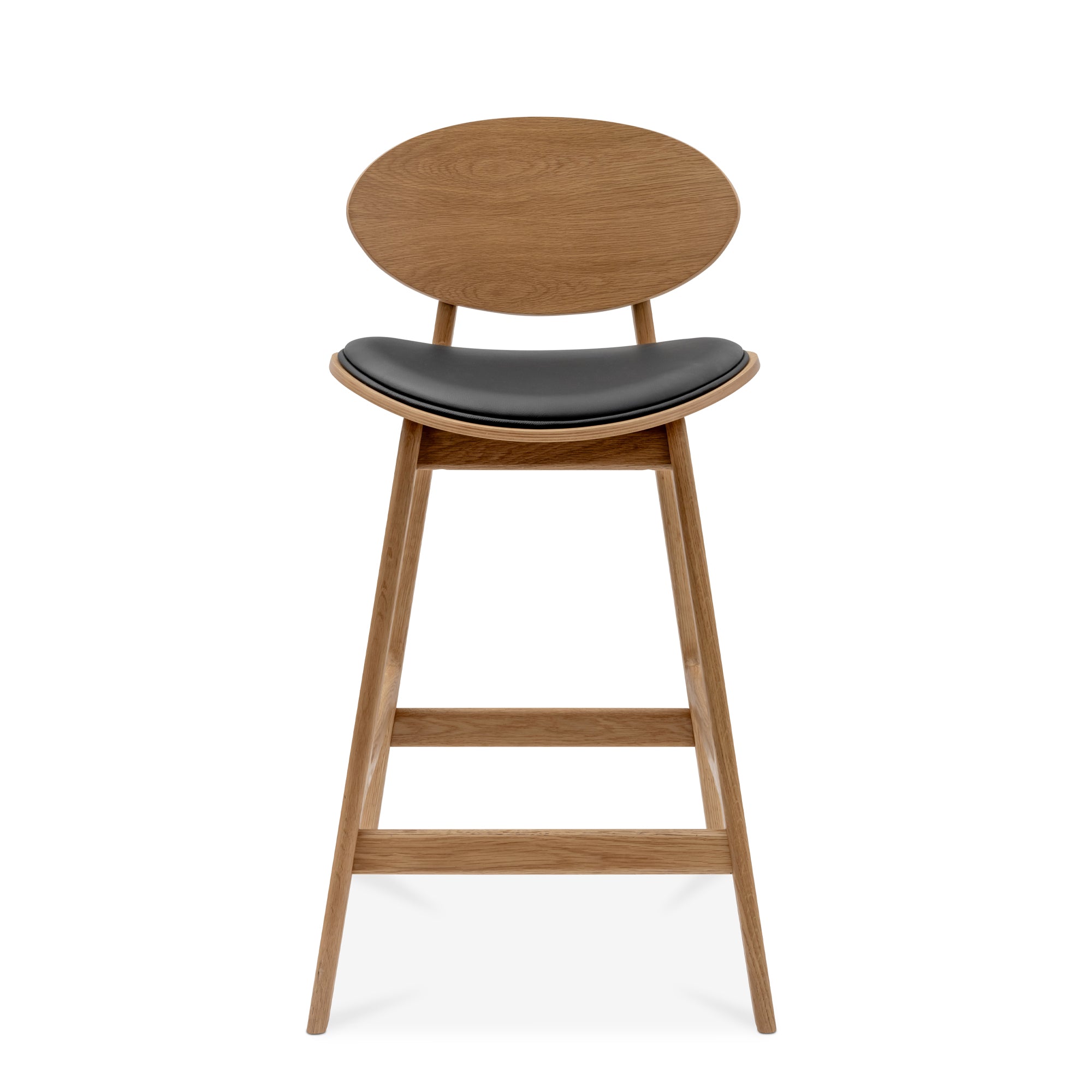 Arna Black Leather Counter Stool