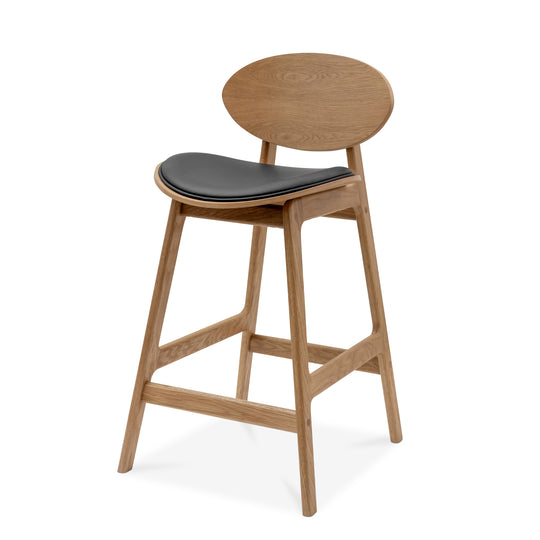 Arna 04 Counter Stool Oak Oiled - Black Leather