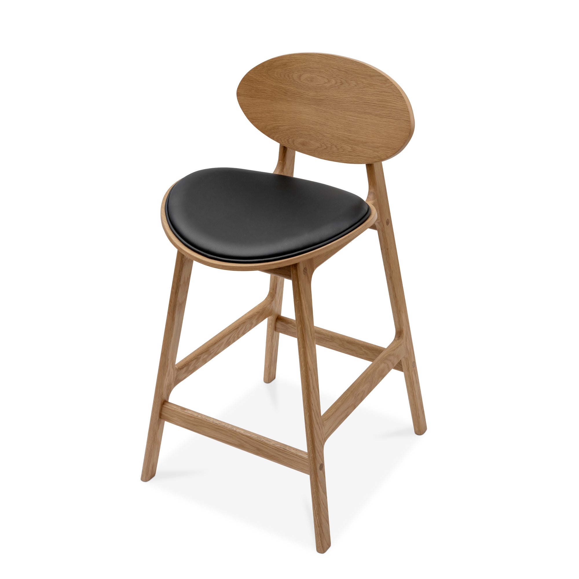 Arna Black Leather Counter Stool
