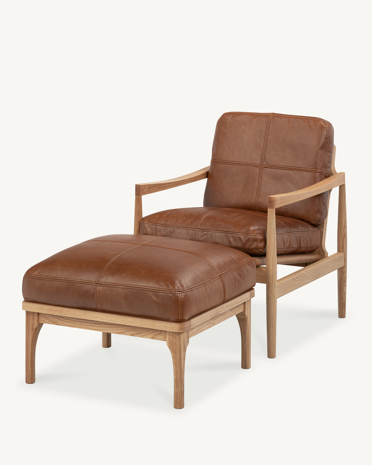 Den Armchair - Oak & Leather