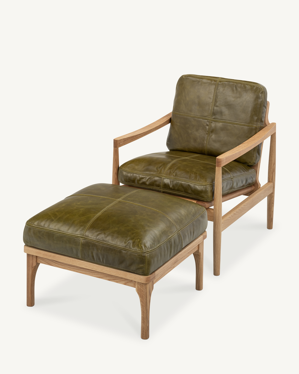 Den Armchair - Oak & Leather