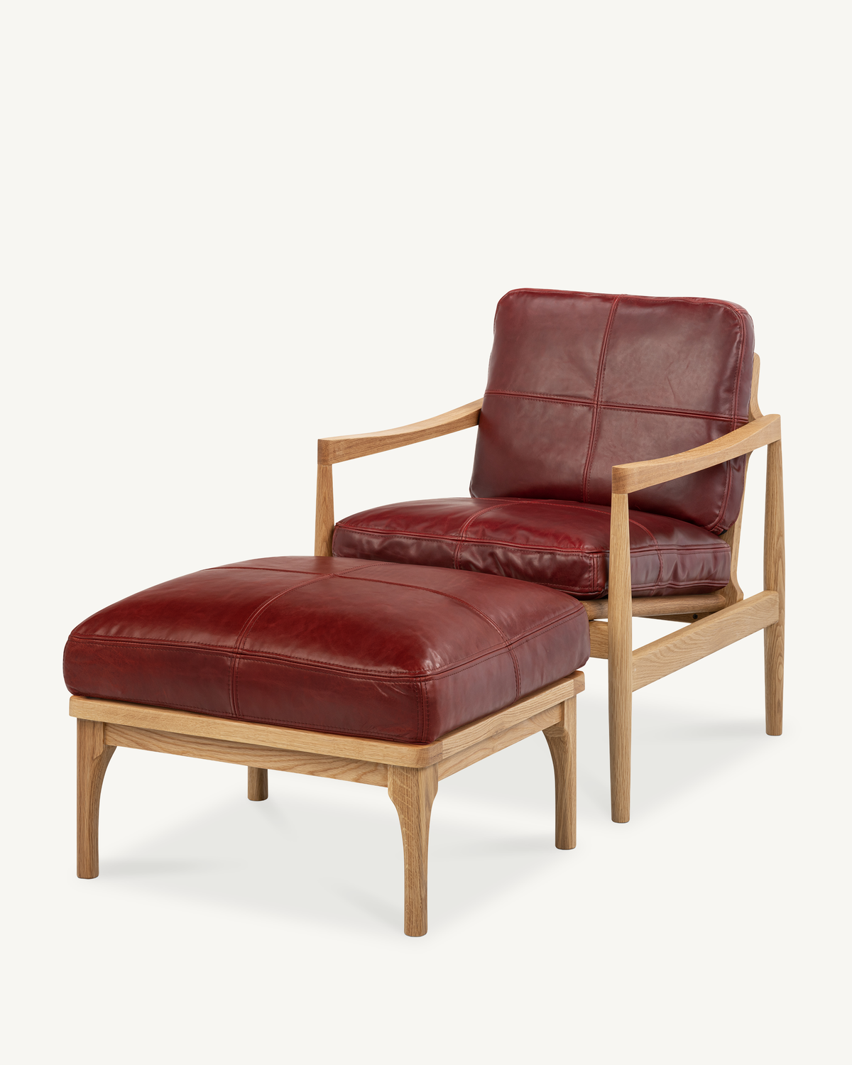 Den Armchair - Oak & Leather