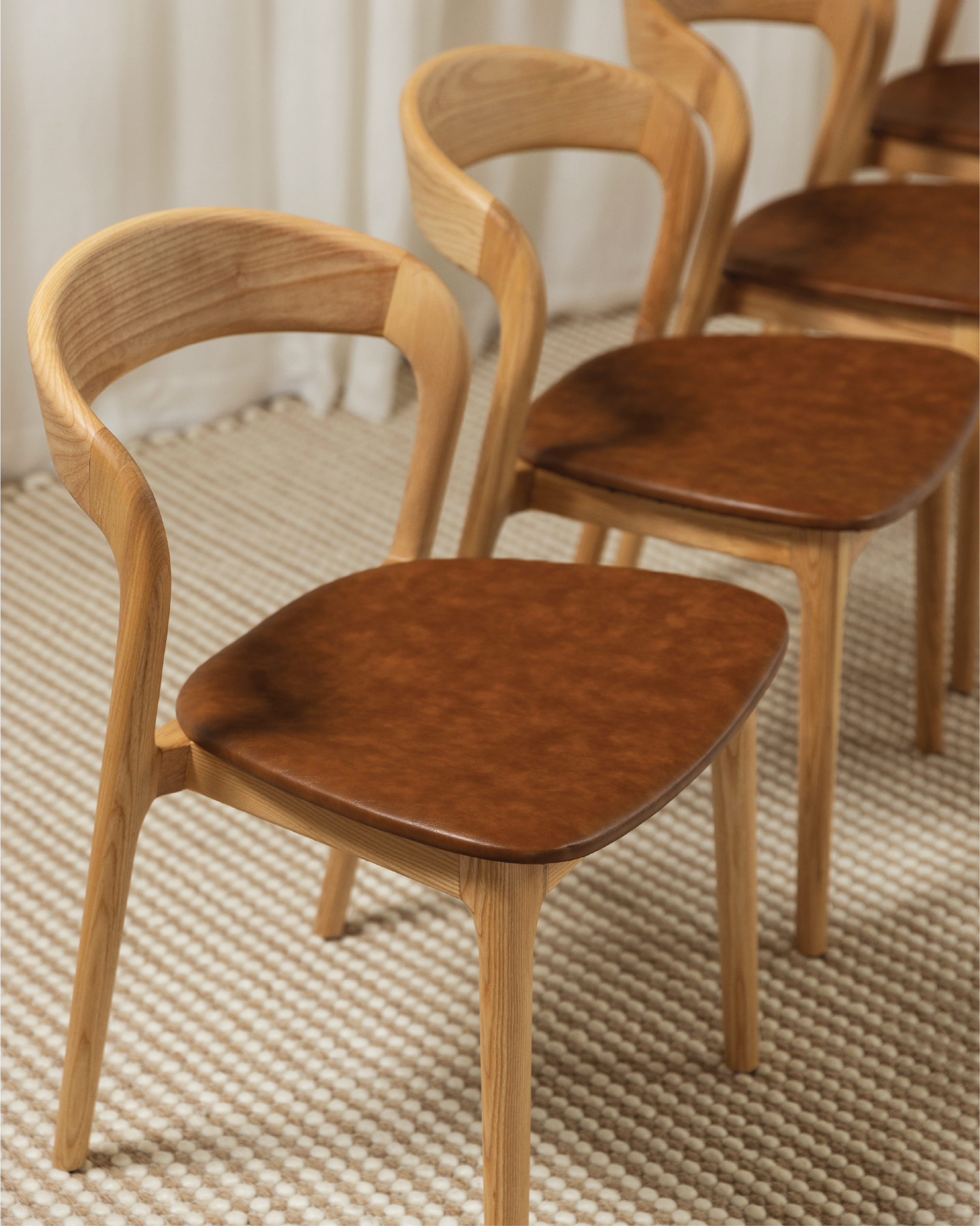 Vara 01 Ash Tan Faux Leather Dining Chair