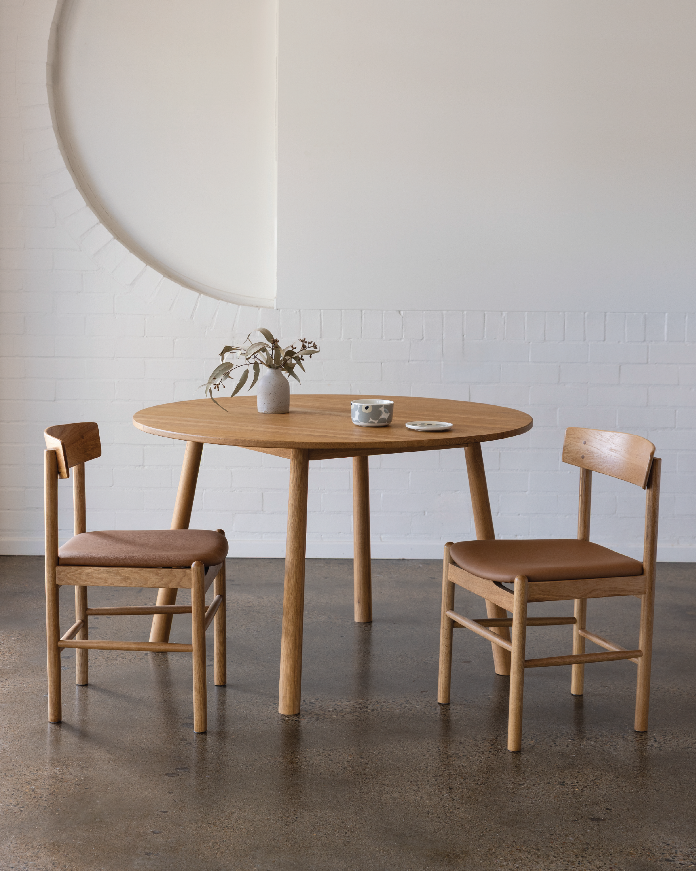 Forest 03 Cognac Full Grain Leather Dining Chair