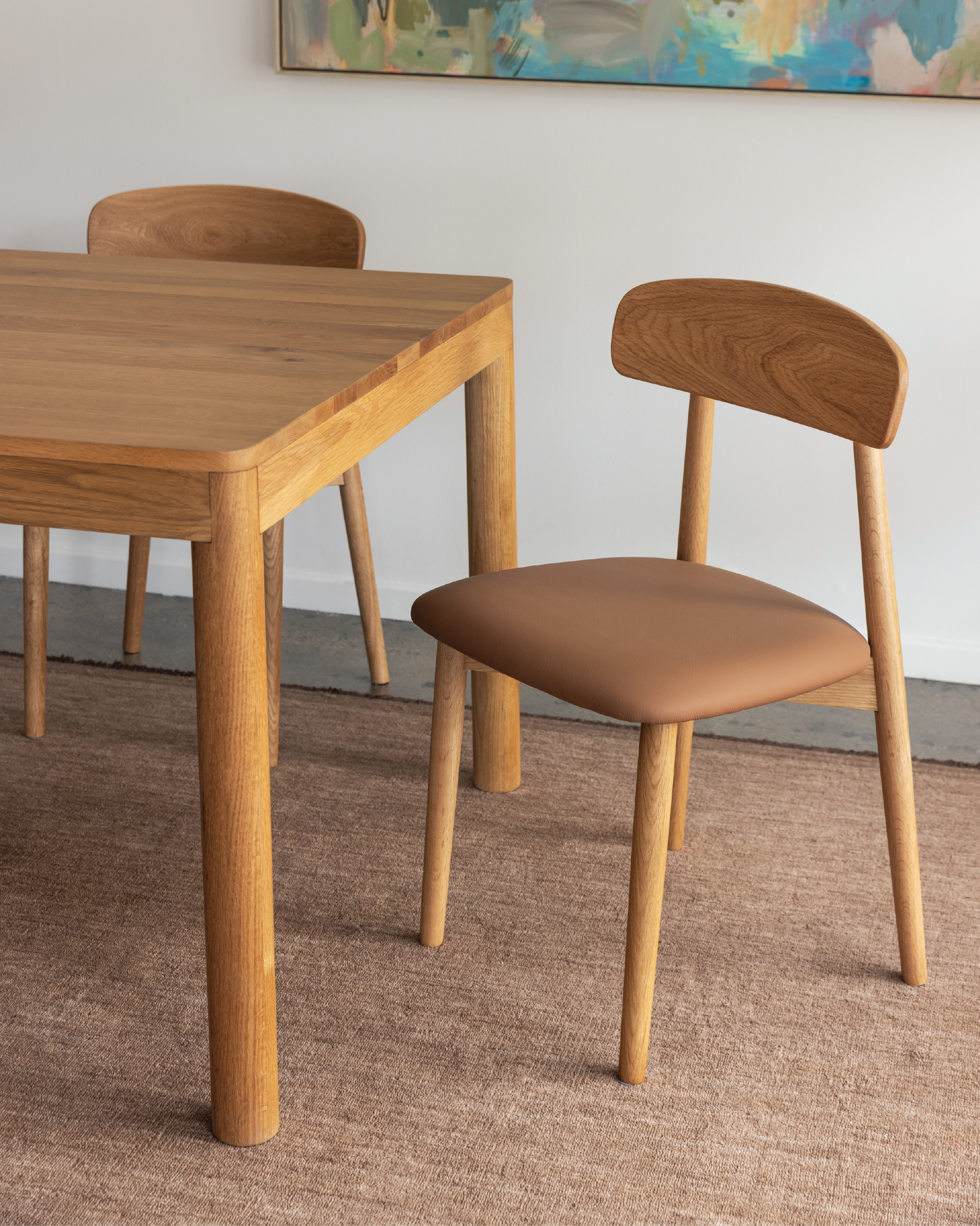 Forest 03 Cognac Leather Dining Chair