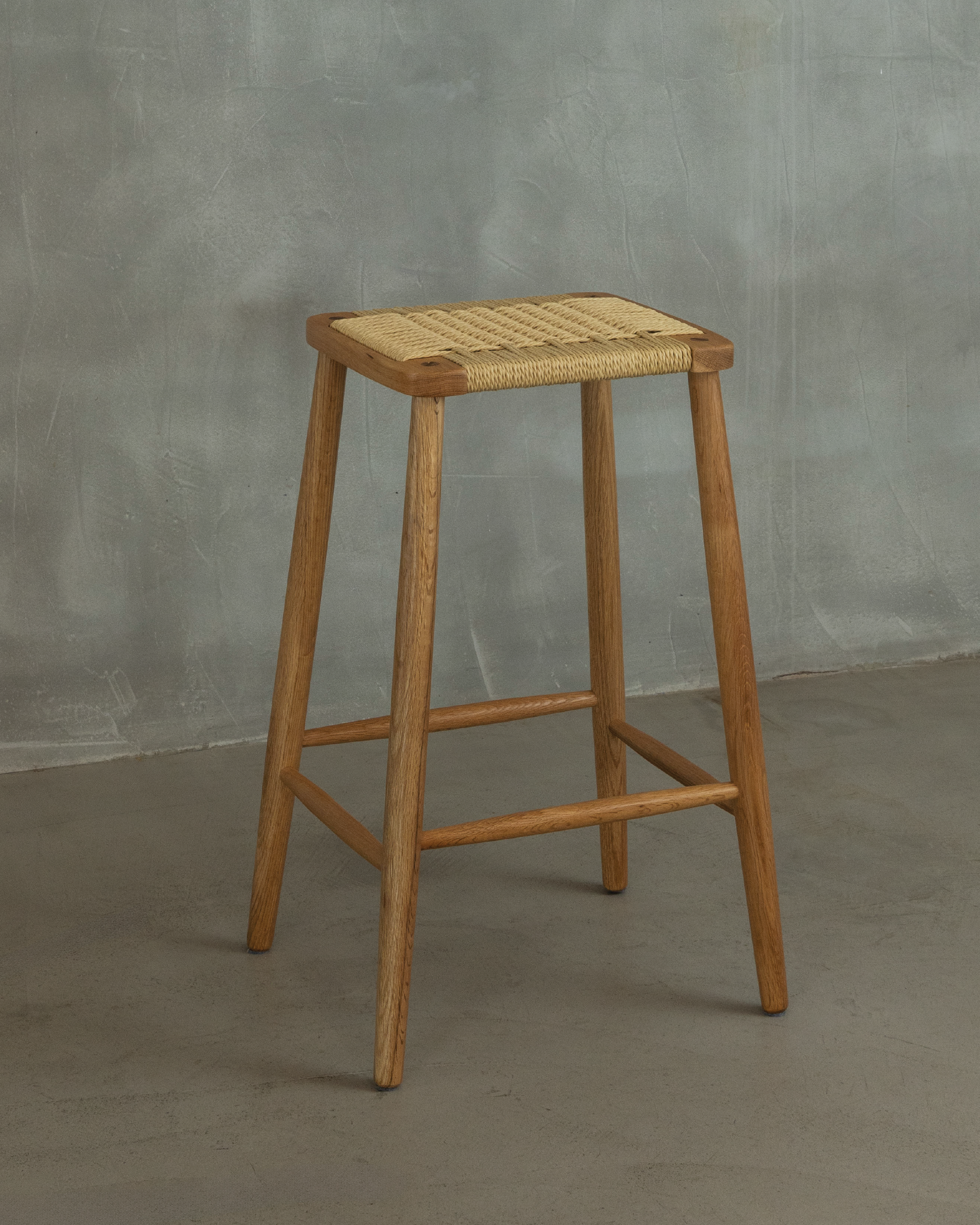 Forest Oak Paper Cord Counter Stool