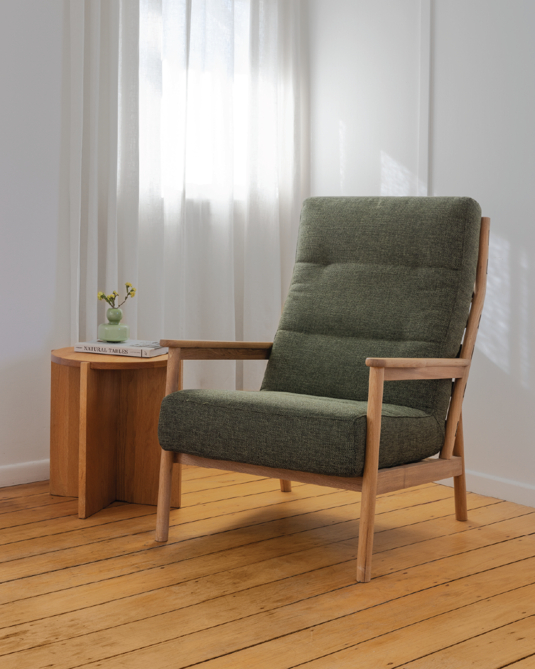 Komfort Lounge Chair - Elm Oiled Forest Green
