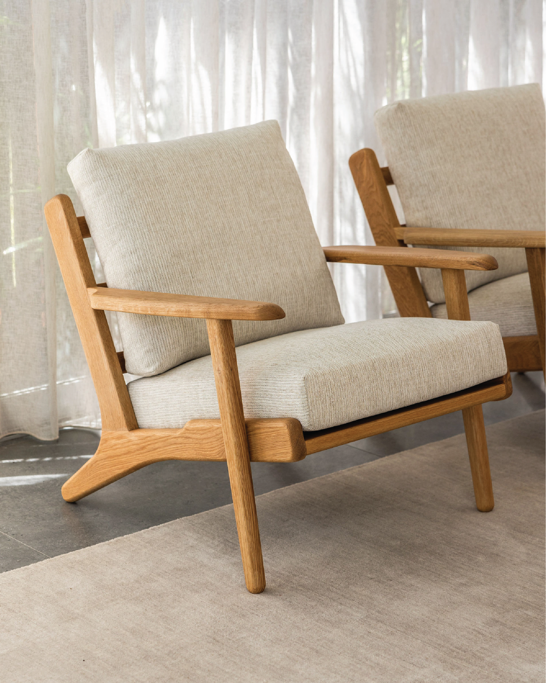 Map Armchair - Oak & Fabric