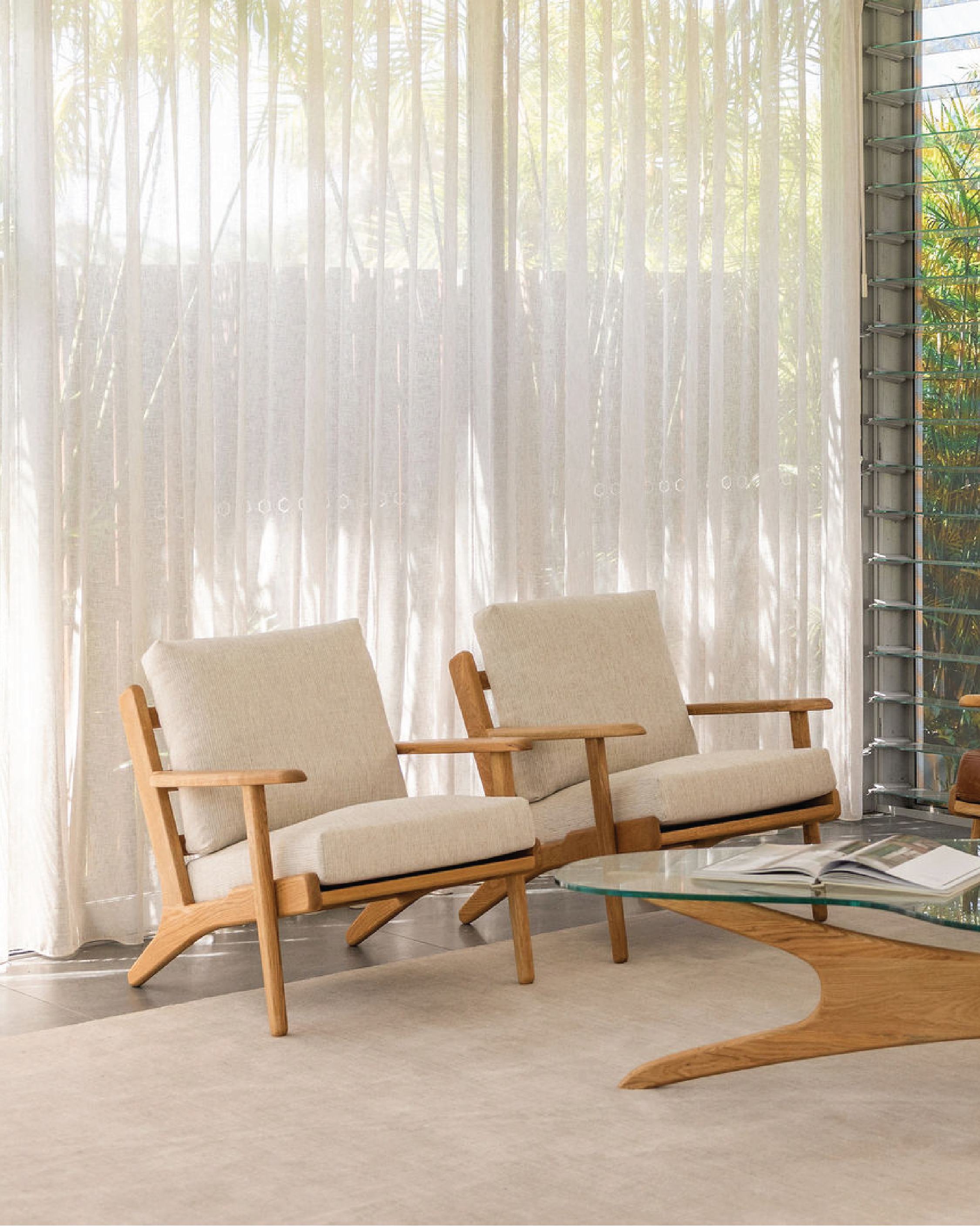 Map Armchair - Oak & Fabric