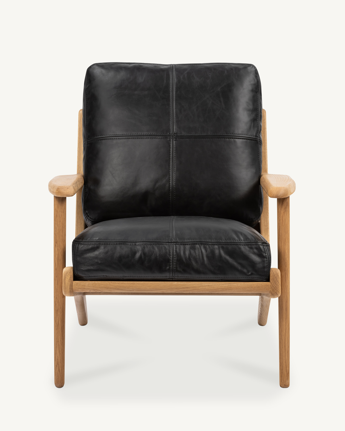 Map Armchair - Oak & Leather