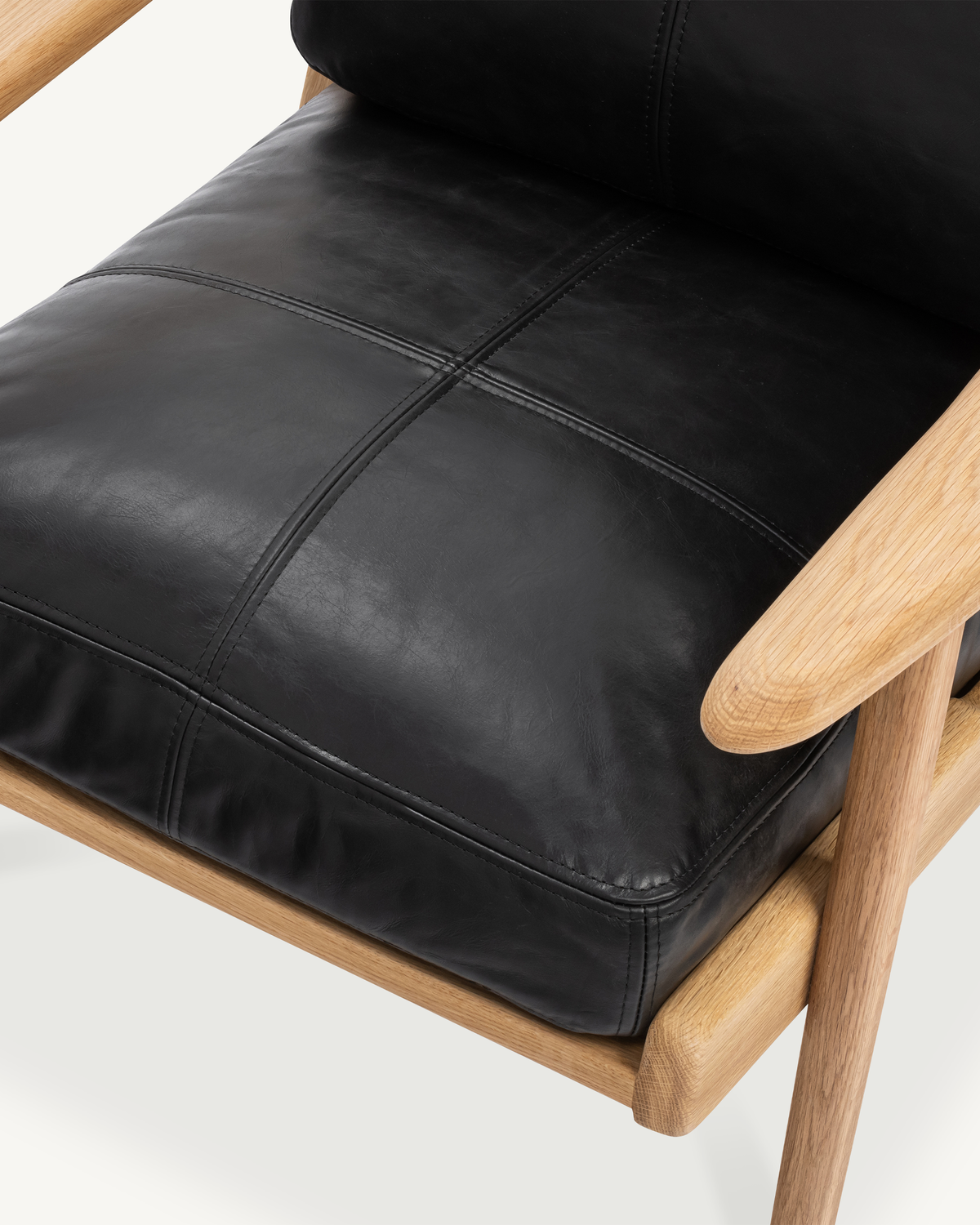 Map Armchair - Oak & Leather