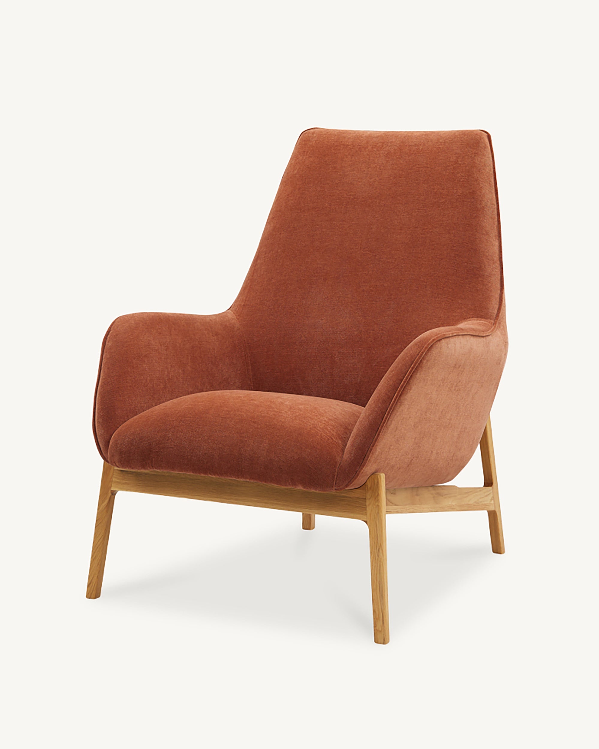 Arna High Back Armchair Rust