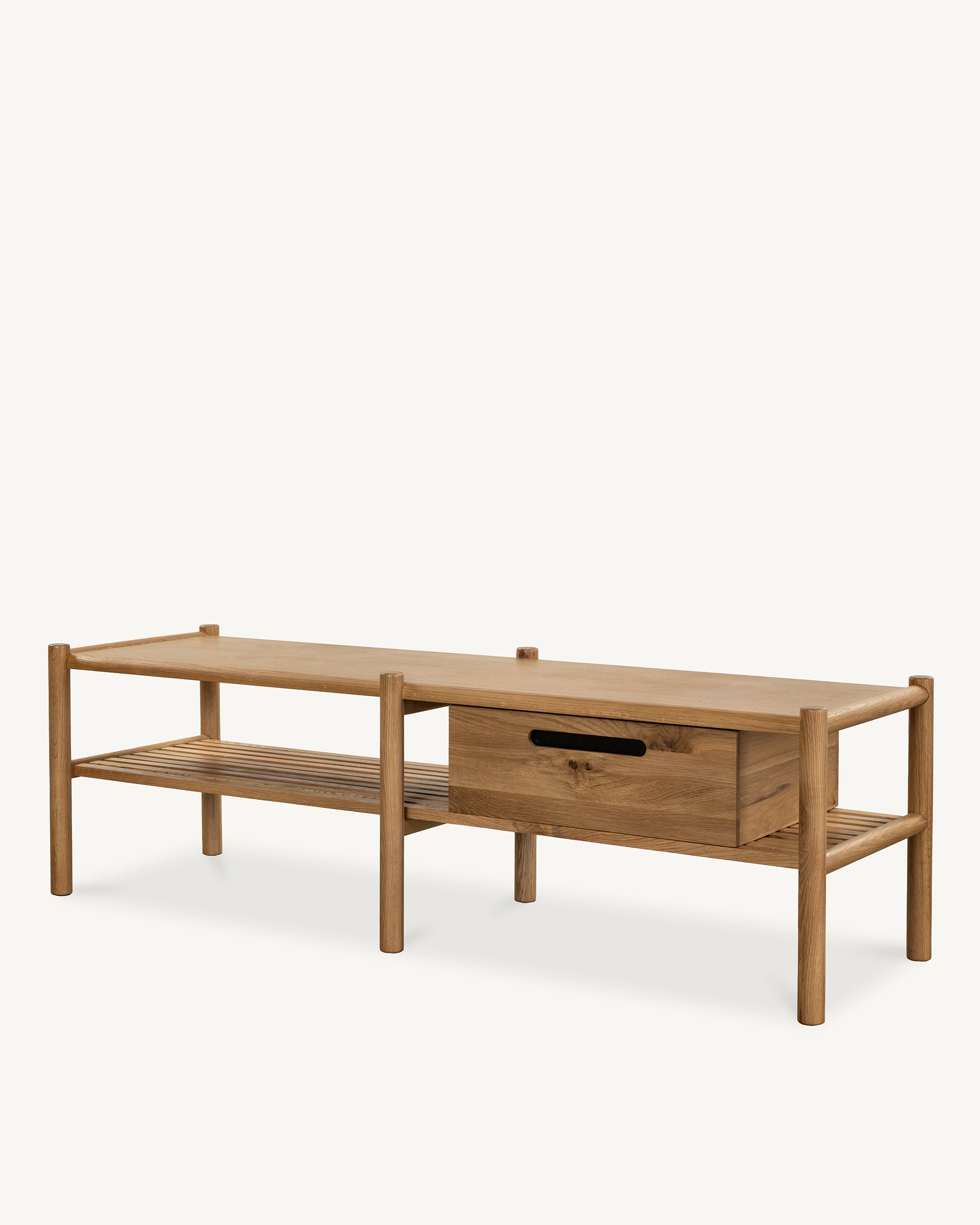 Arna Solid Oak Bench with Drawer