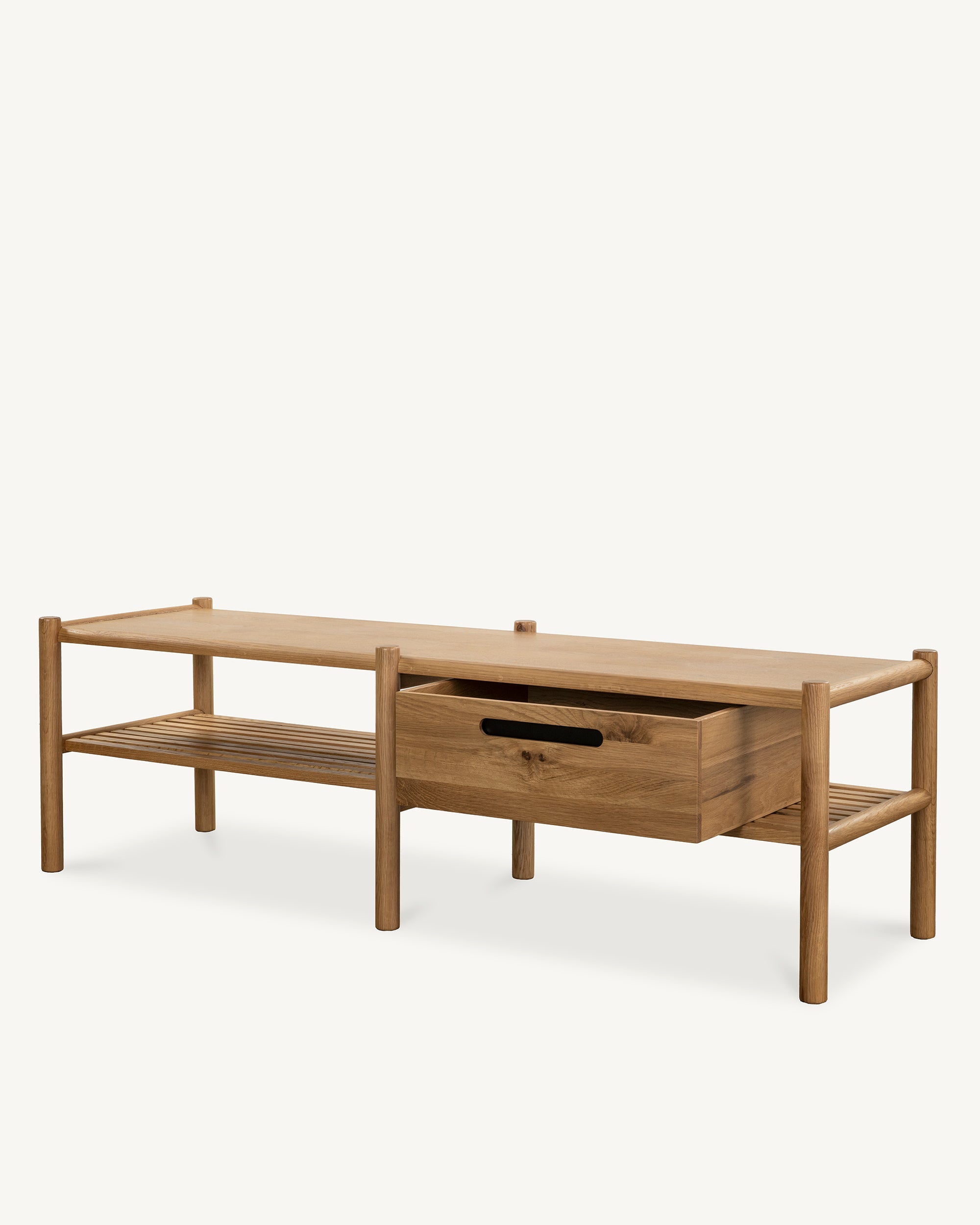 Arna Solid Oak Bench with Drawer