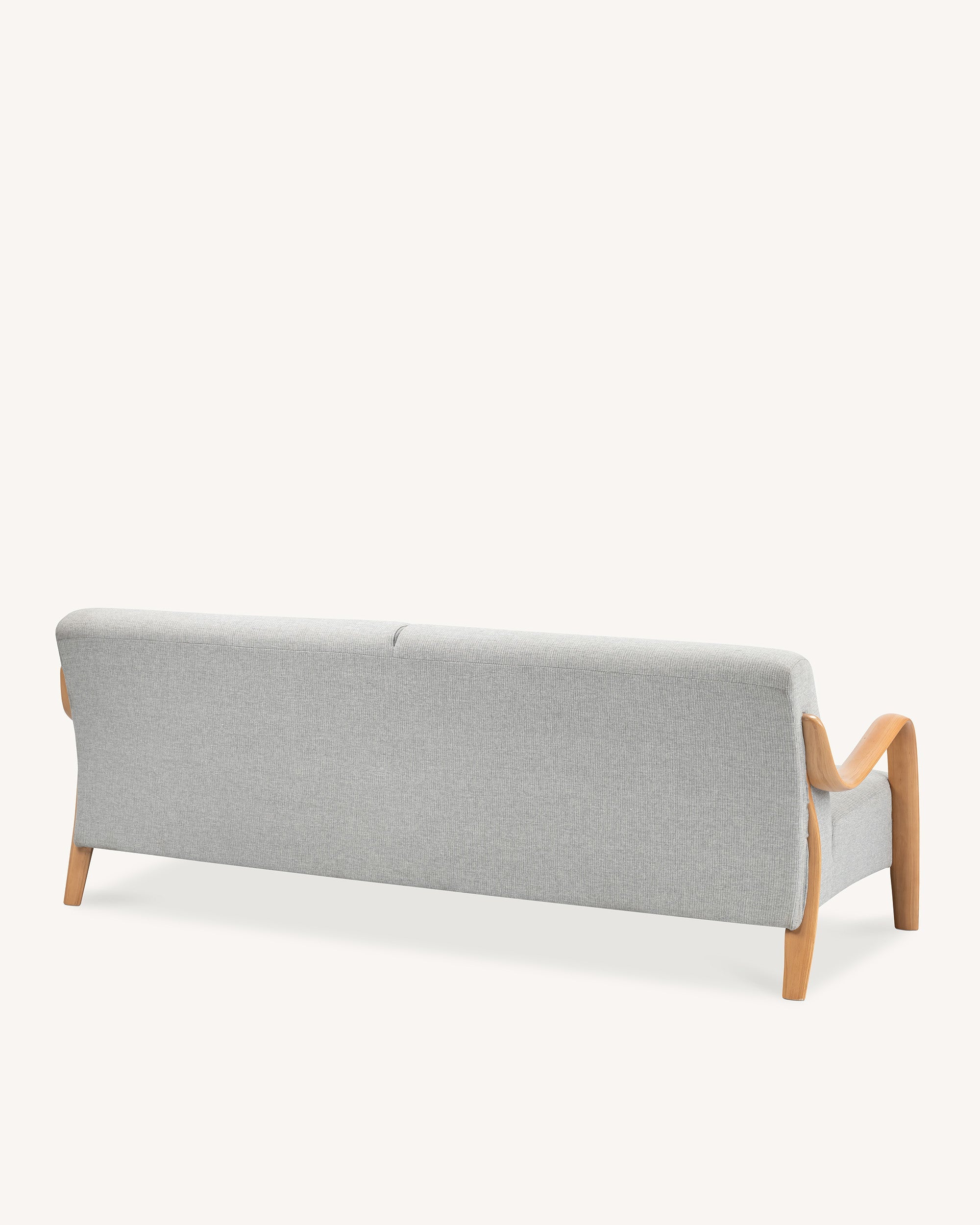Beech Mid-Century Sofa 3 Seat Grey Fog
