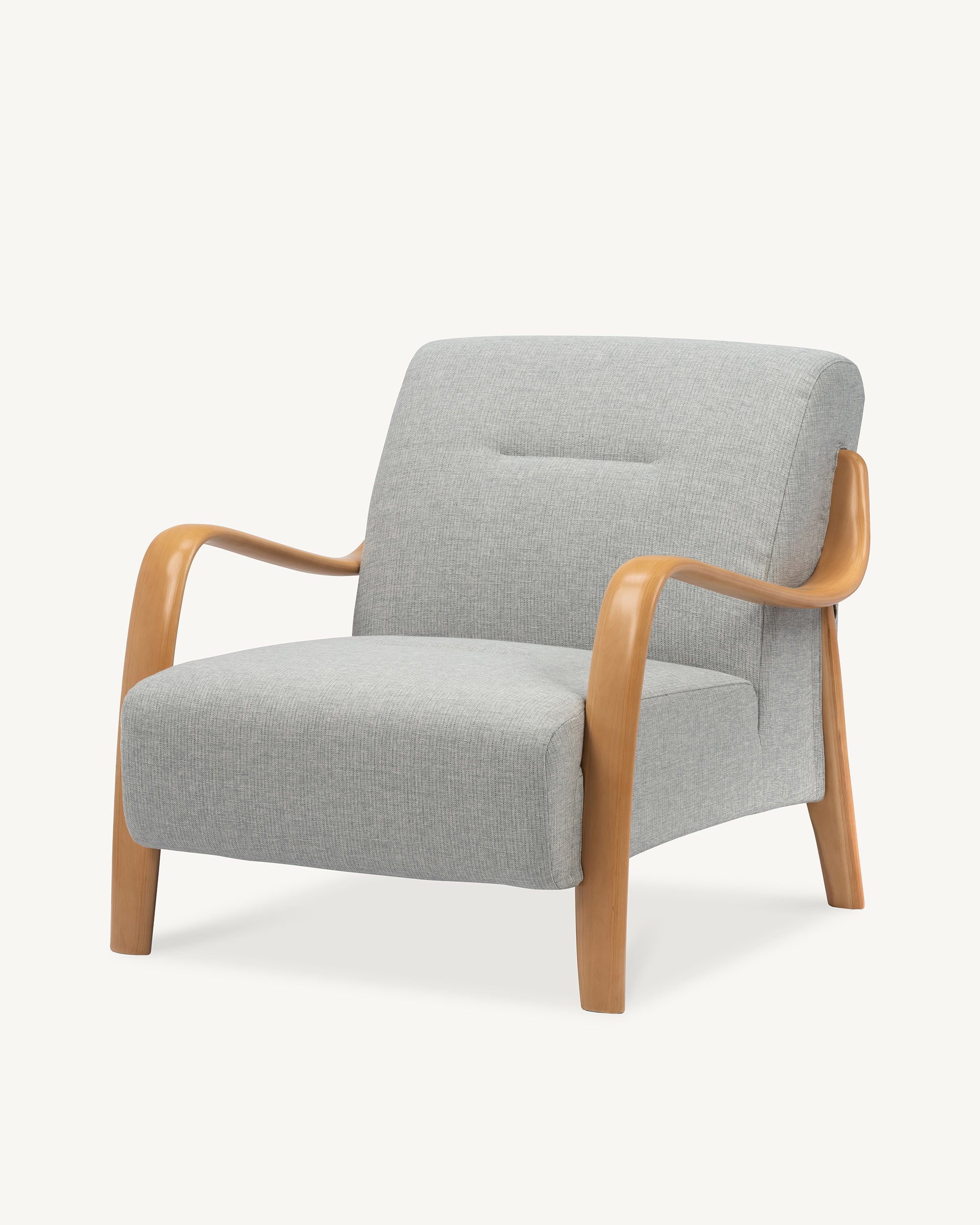 Beech Mid-Century Armchair Grey Fog