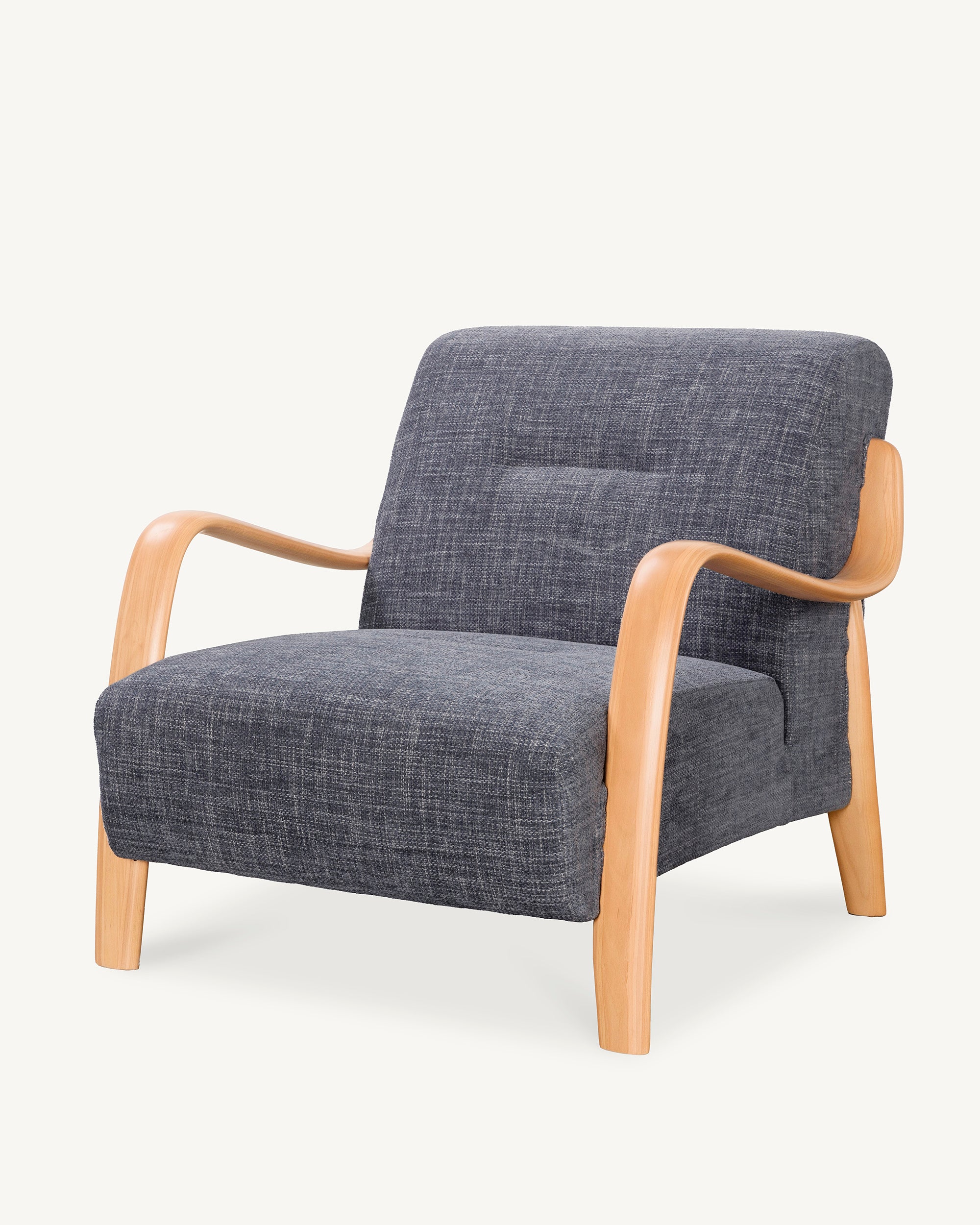Beech Mid-Century Armchair Sea Haze
