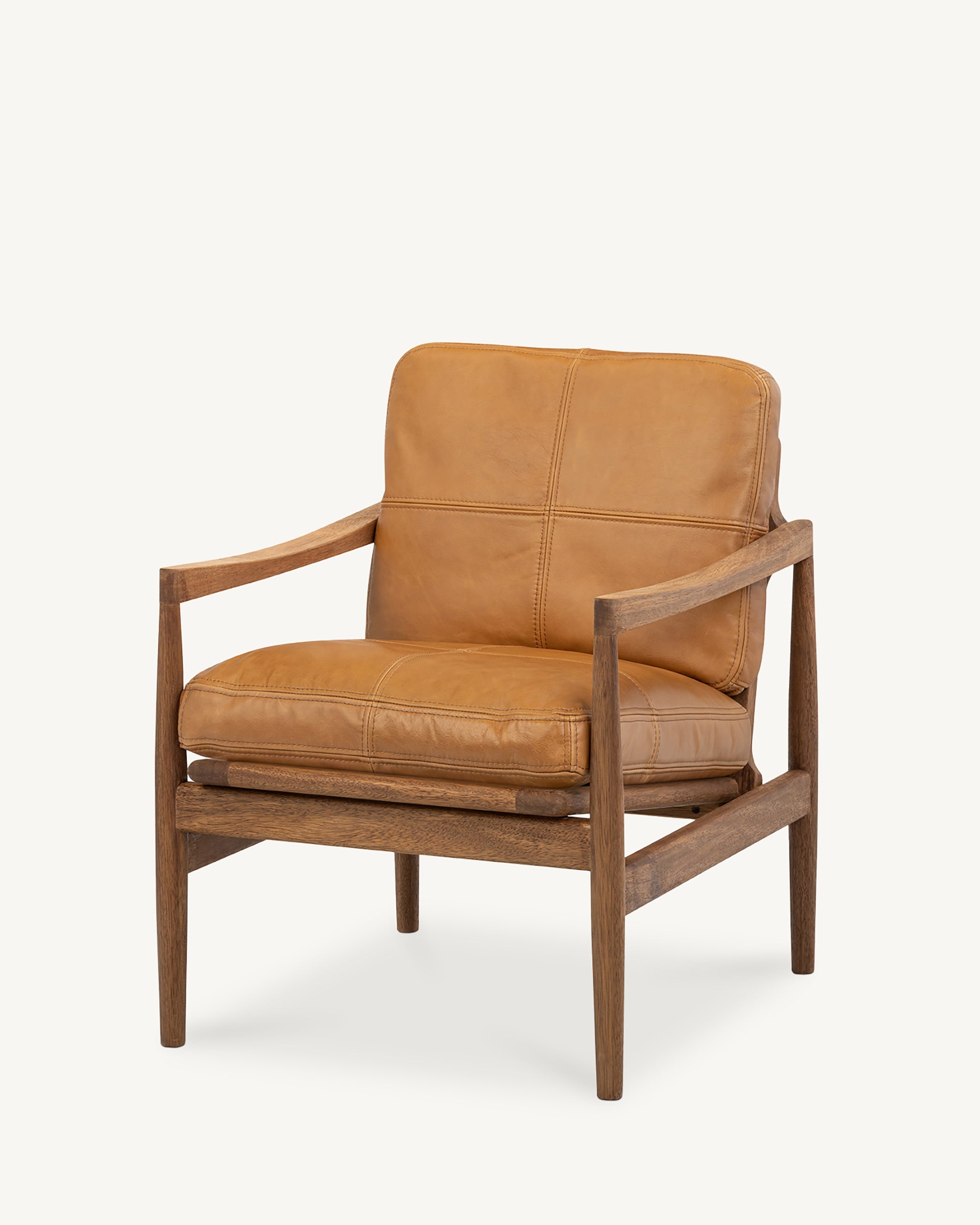 Den Armchair Walnut Tan Leather