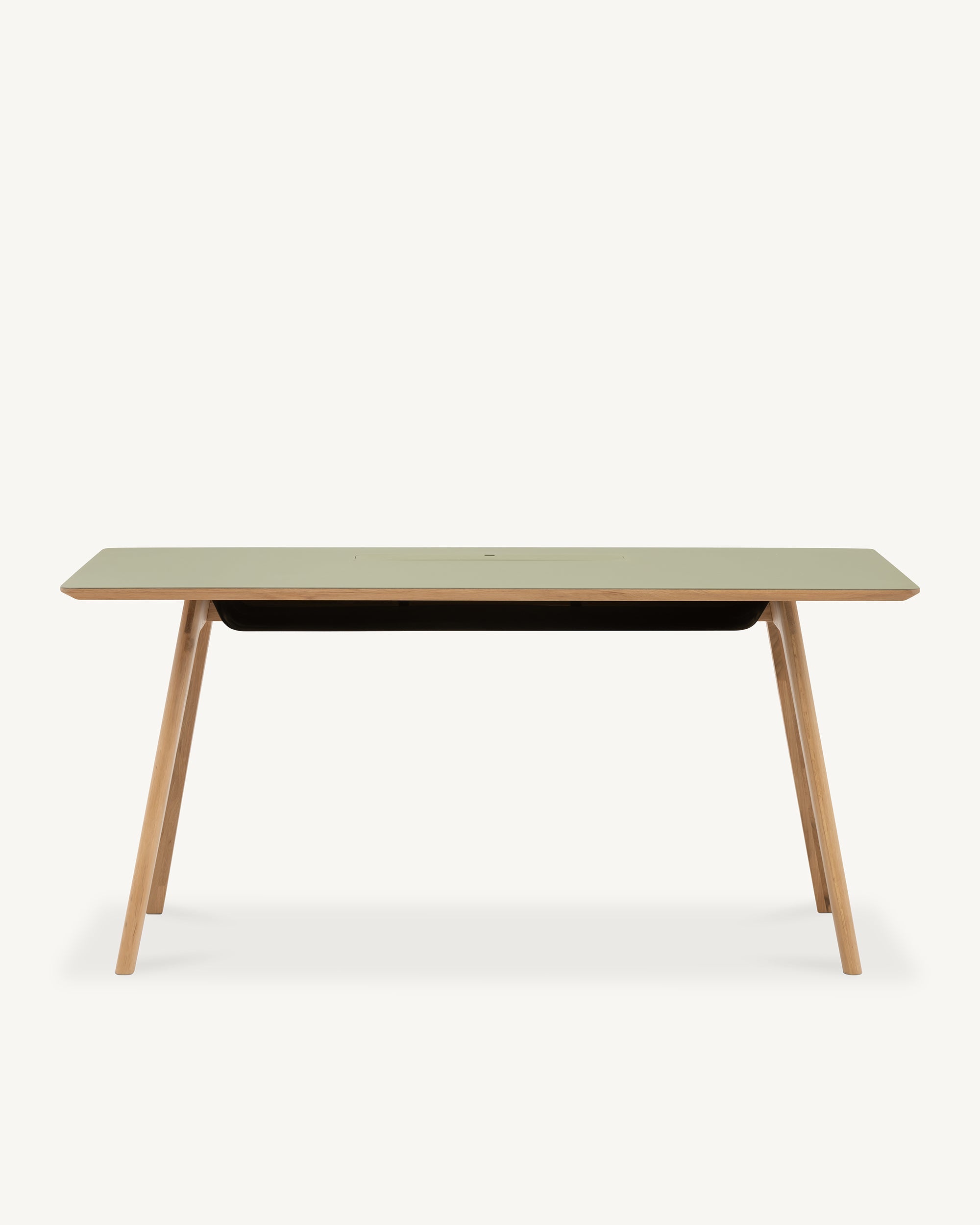 FIKA Oak Office Desk Olive Linoleum