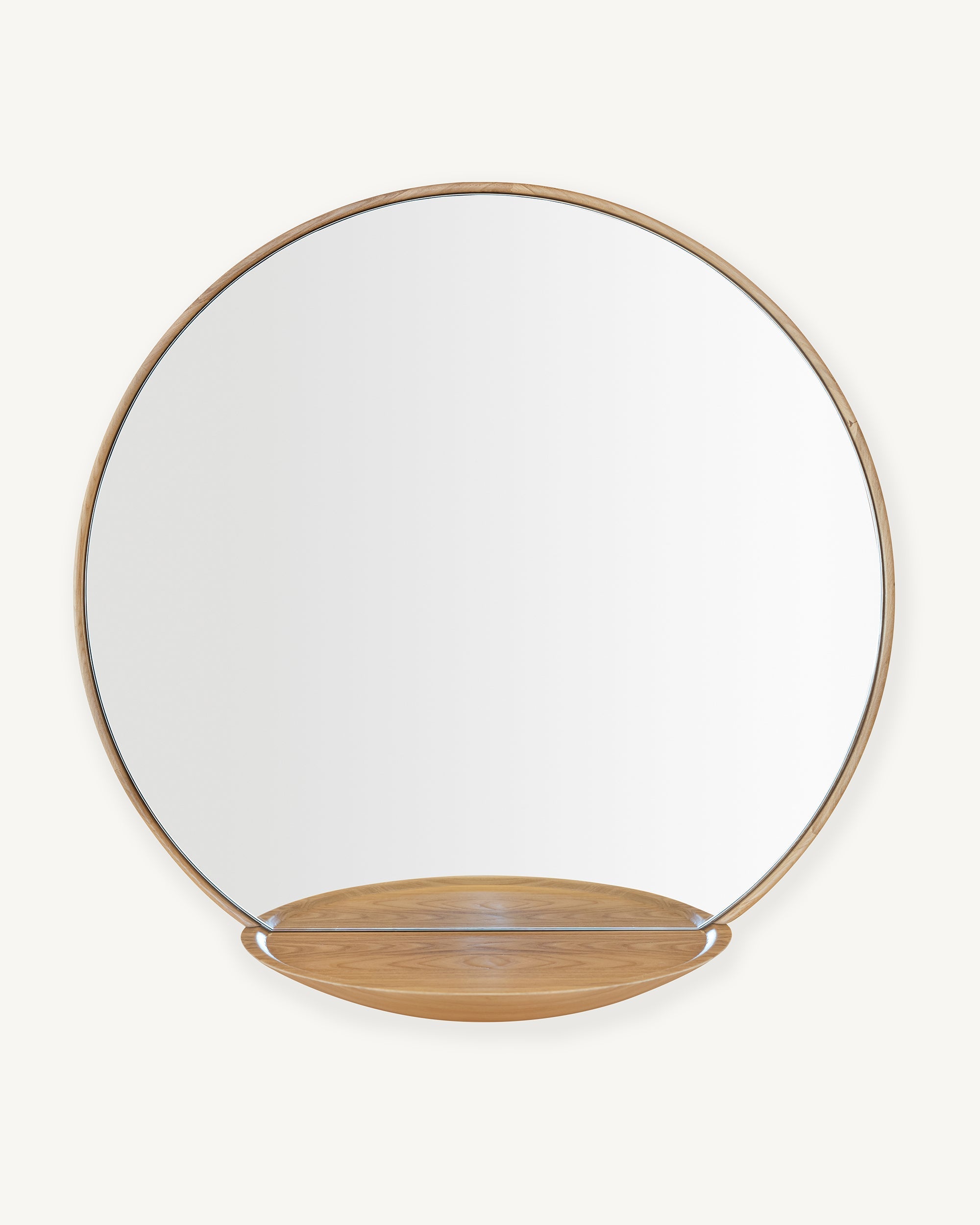 Forma Oak Wall Mirror with Shelf