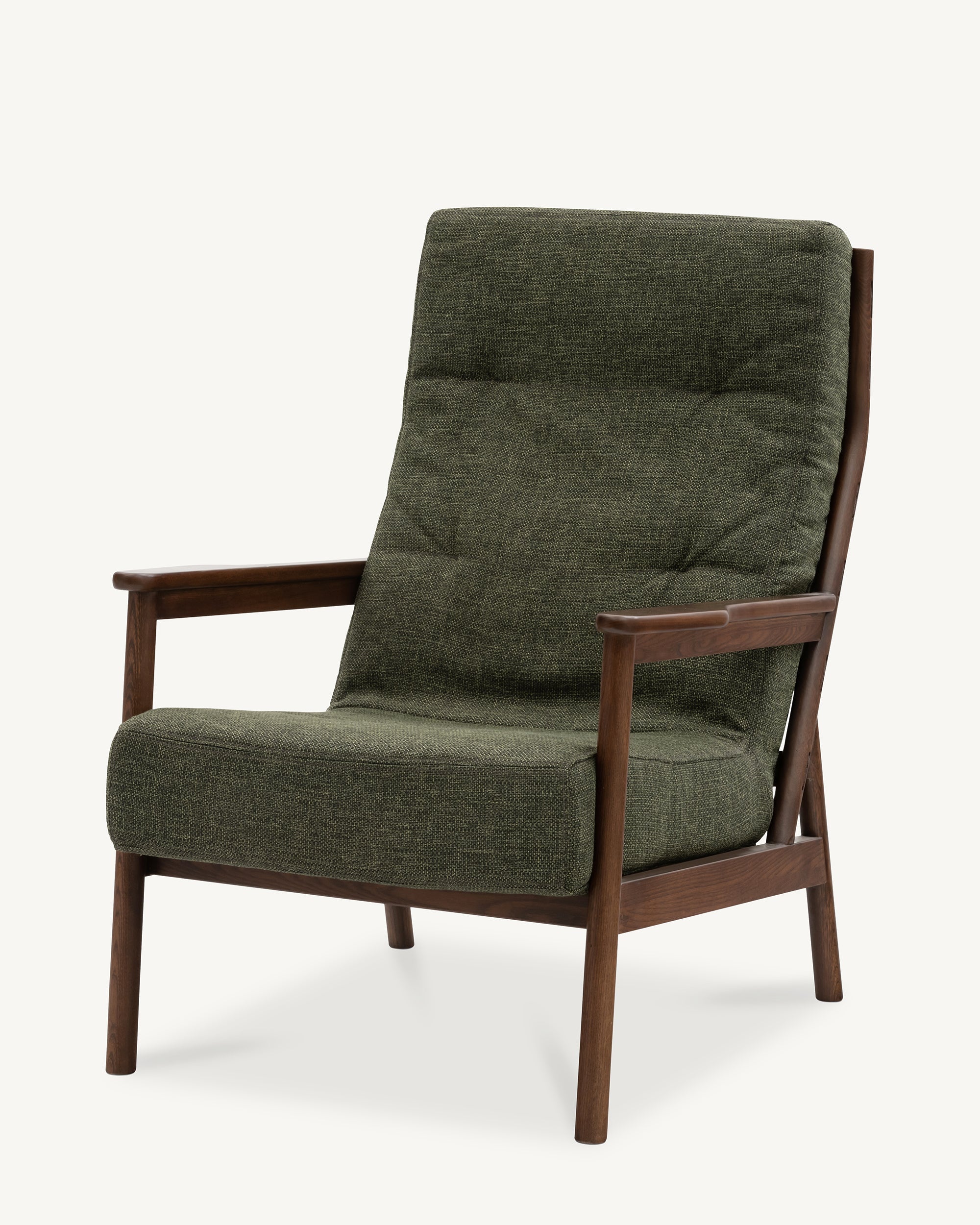 Komfort Elm Walnut Lounge Chair Forest Green