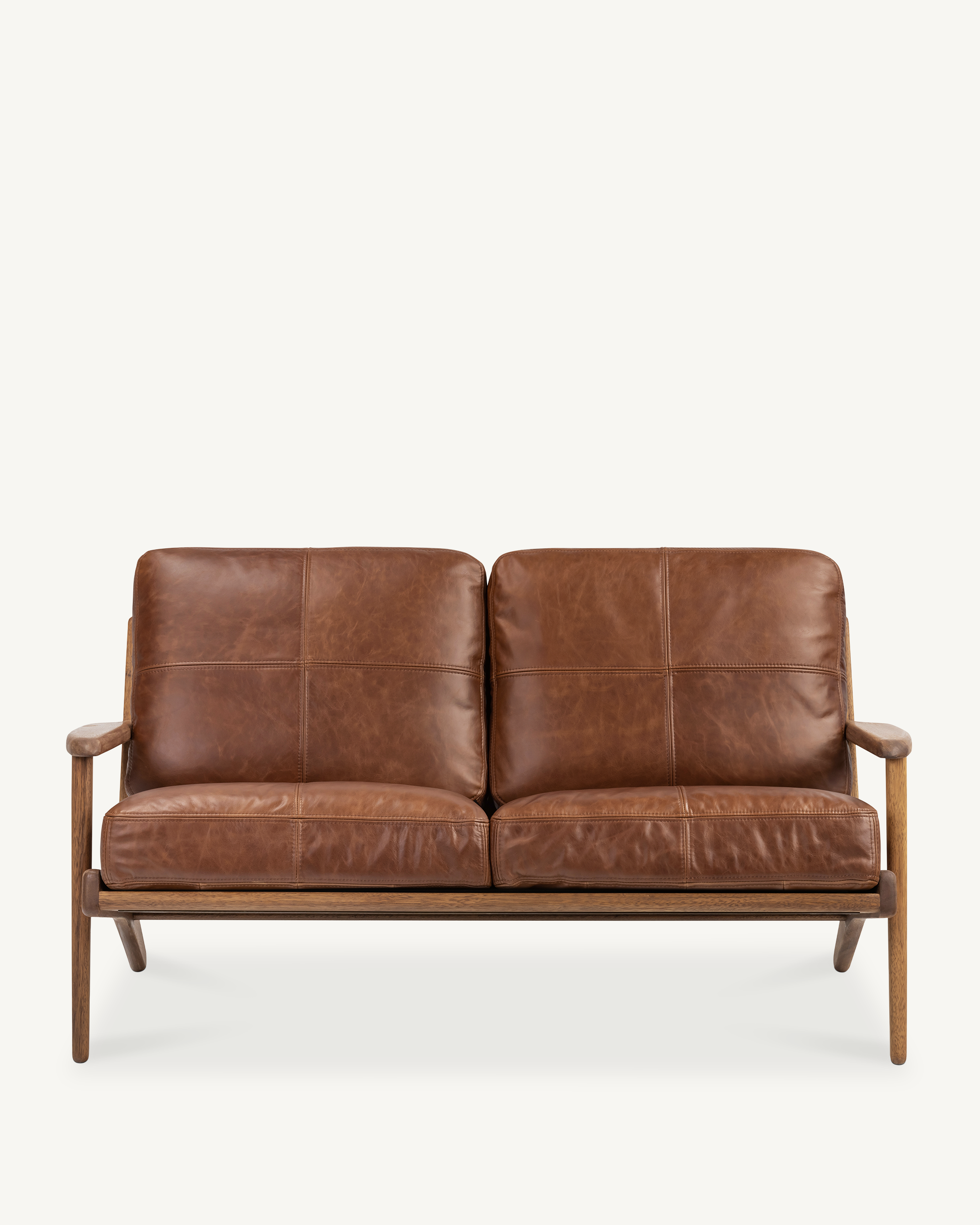 Map 2 Seat Sofa - Walnut & Leather
