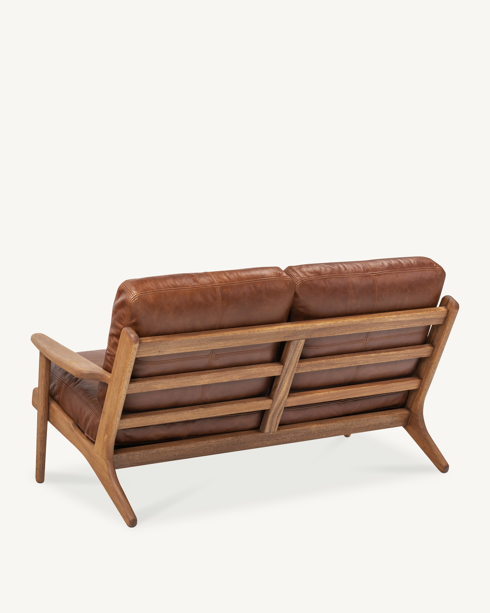 Map 2 Seat Sofa - Walnut & Leather