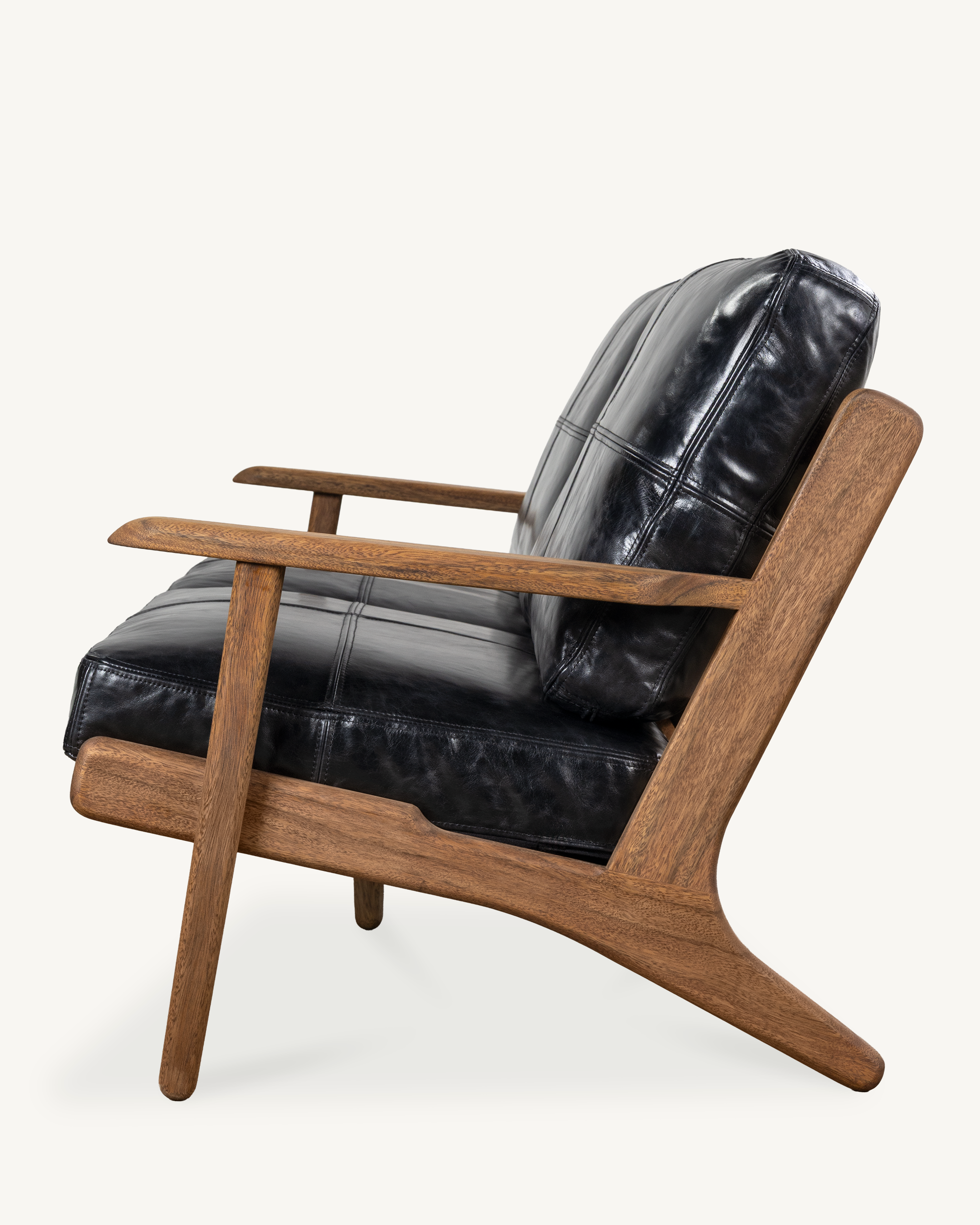 Map 3 Seat Sofa - Walnut & Leather