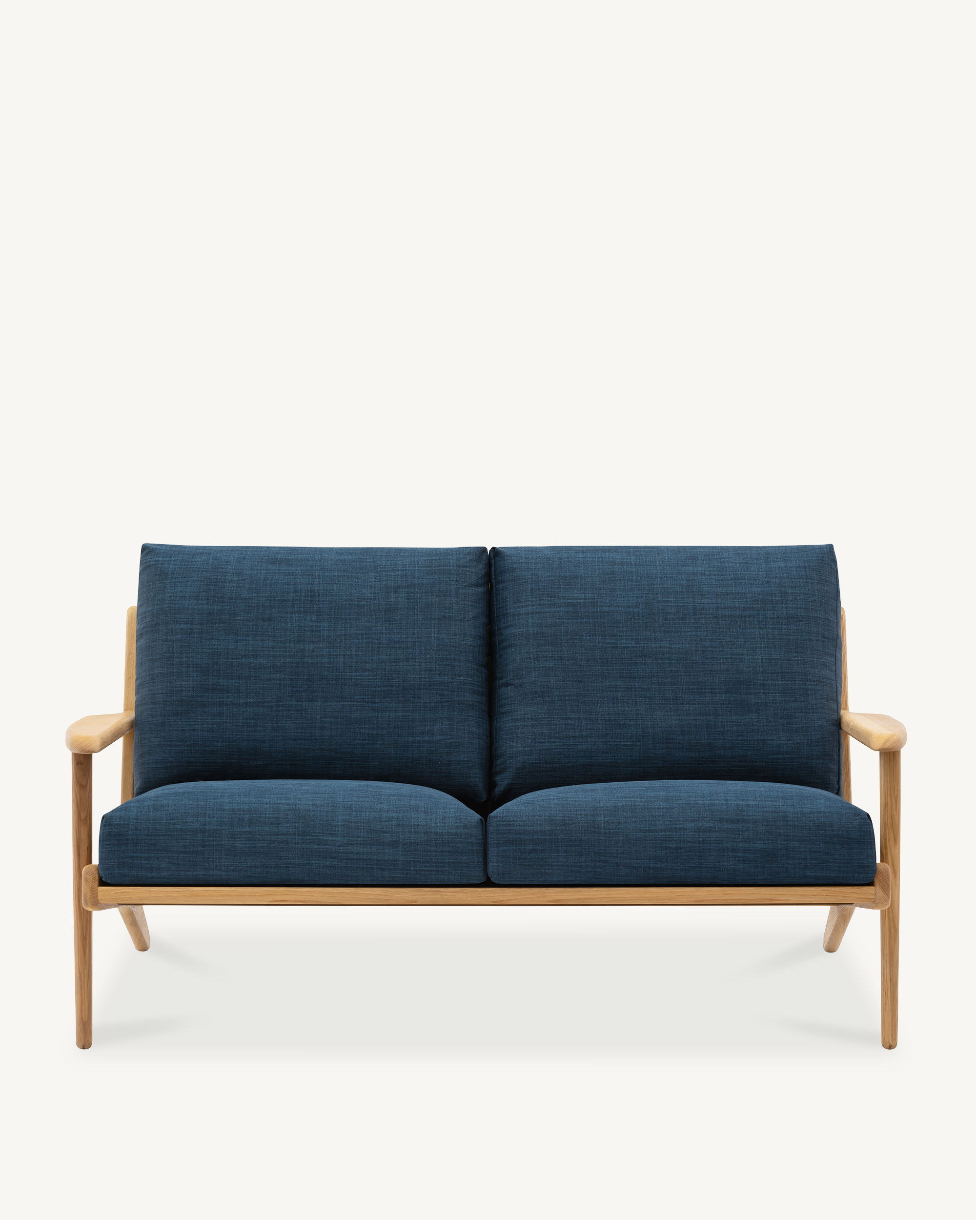 Map 2 Seat Sofa - Oak & Fabric