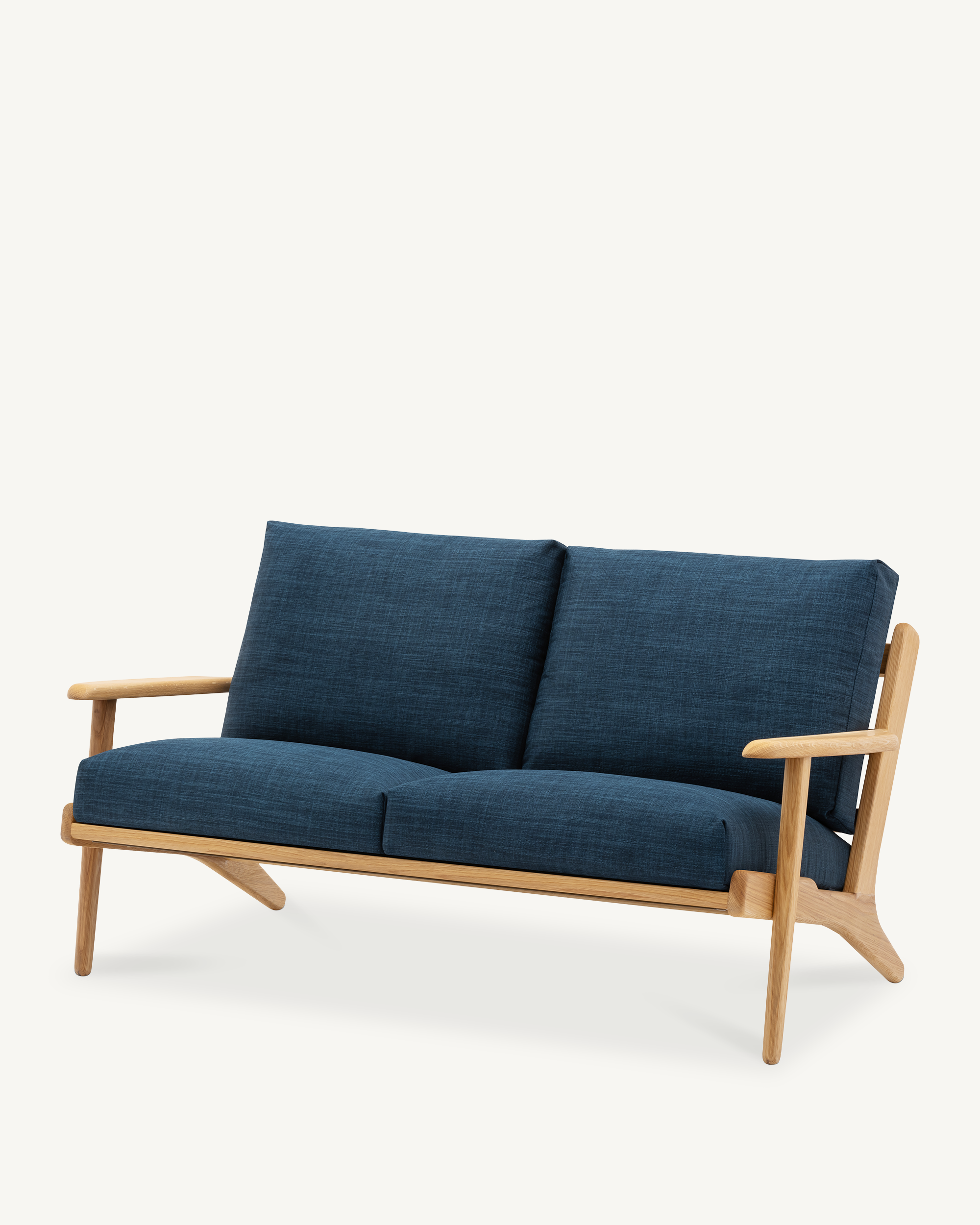 Map 2 Seat Sofa - Oak & Fabric