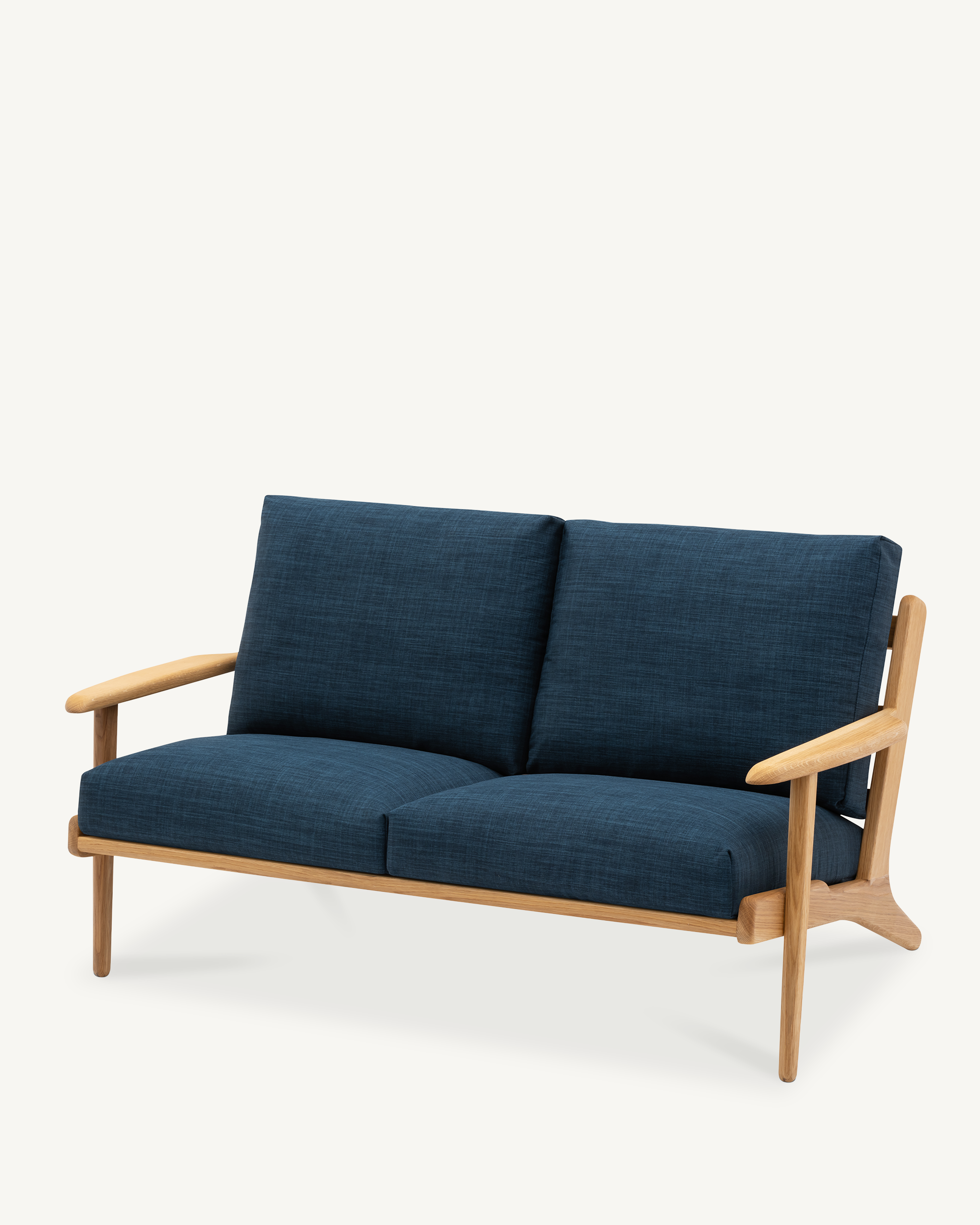 Map 2 Seat Sofa - Oak & Fabric