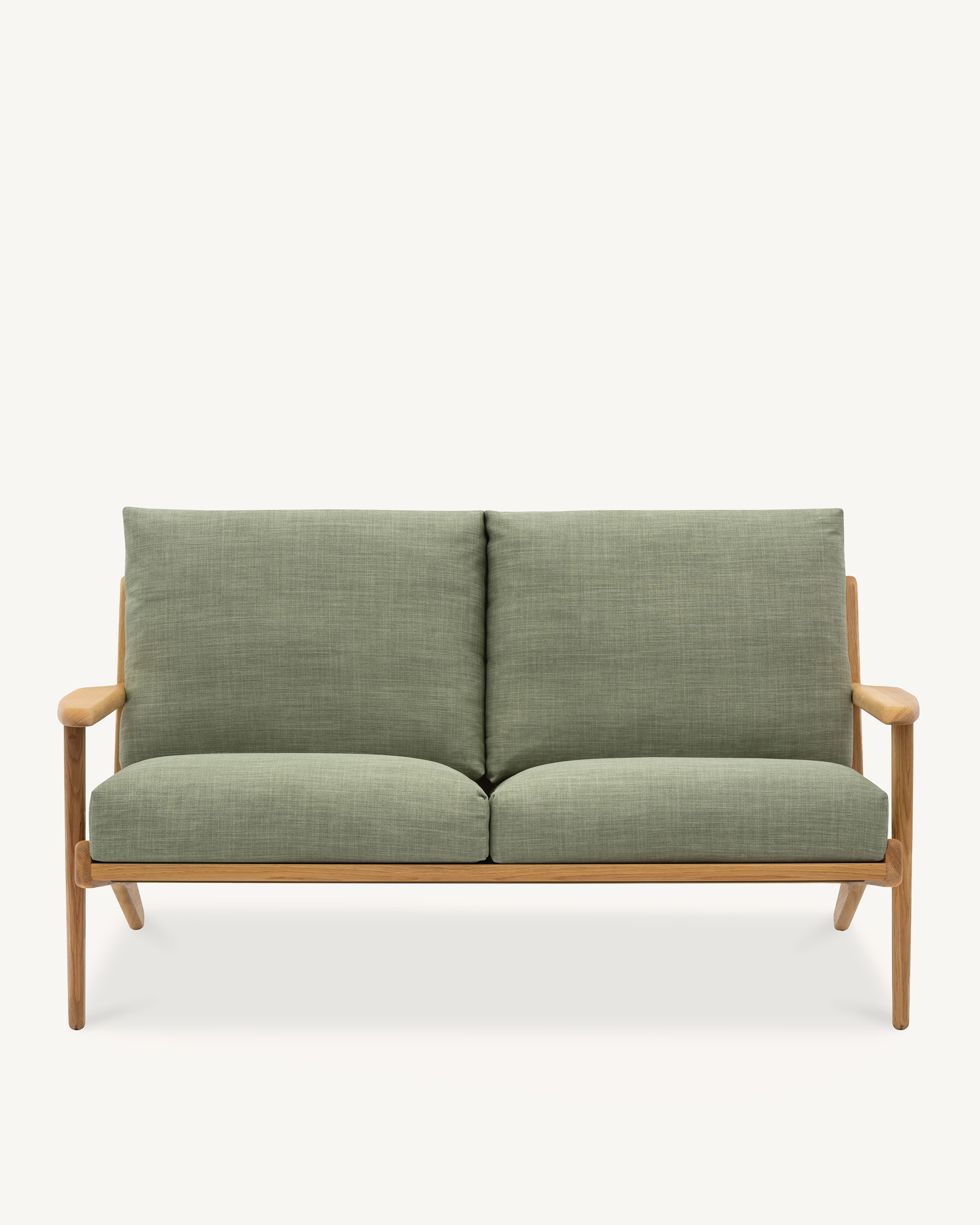 Map 2 Seat Sofa - Oak/Fabric
