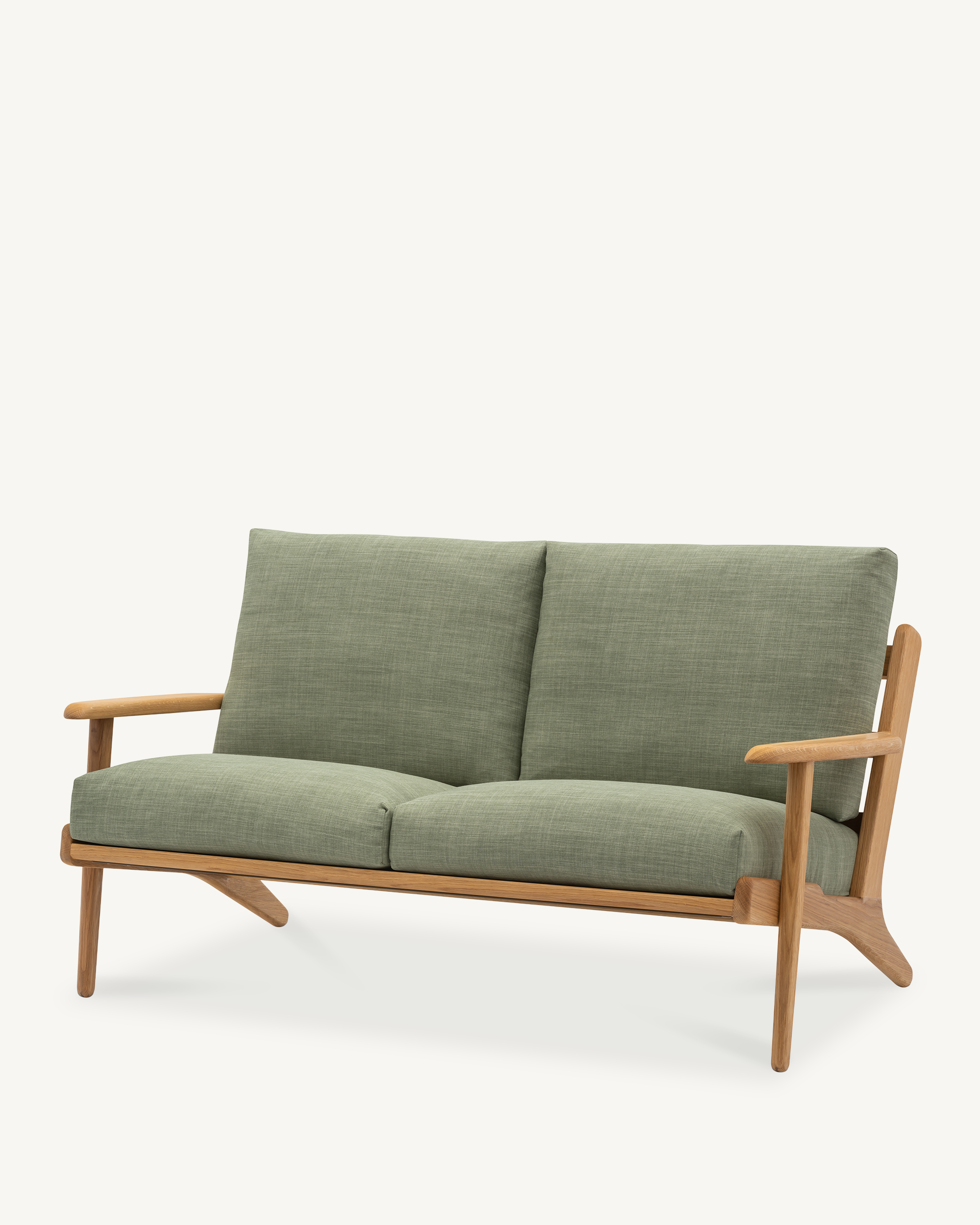 Map 2 Seat Sofa - Oak & Fabric