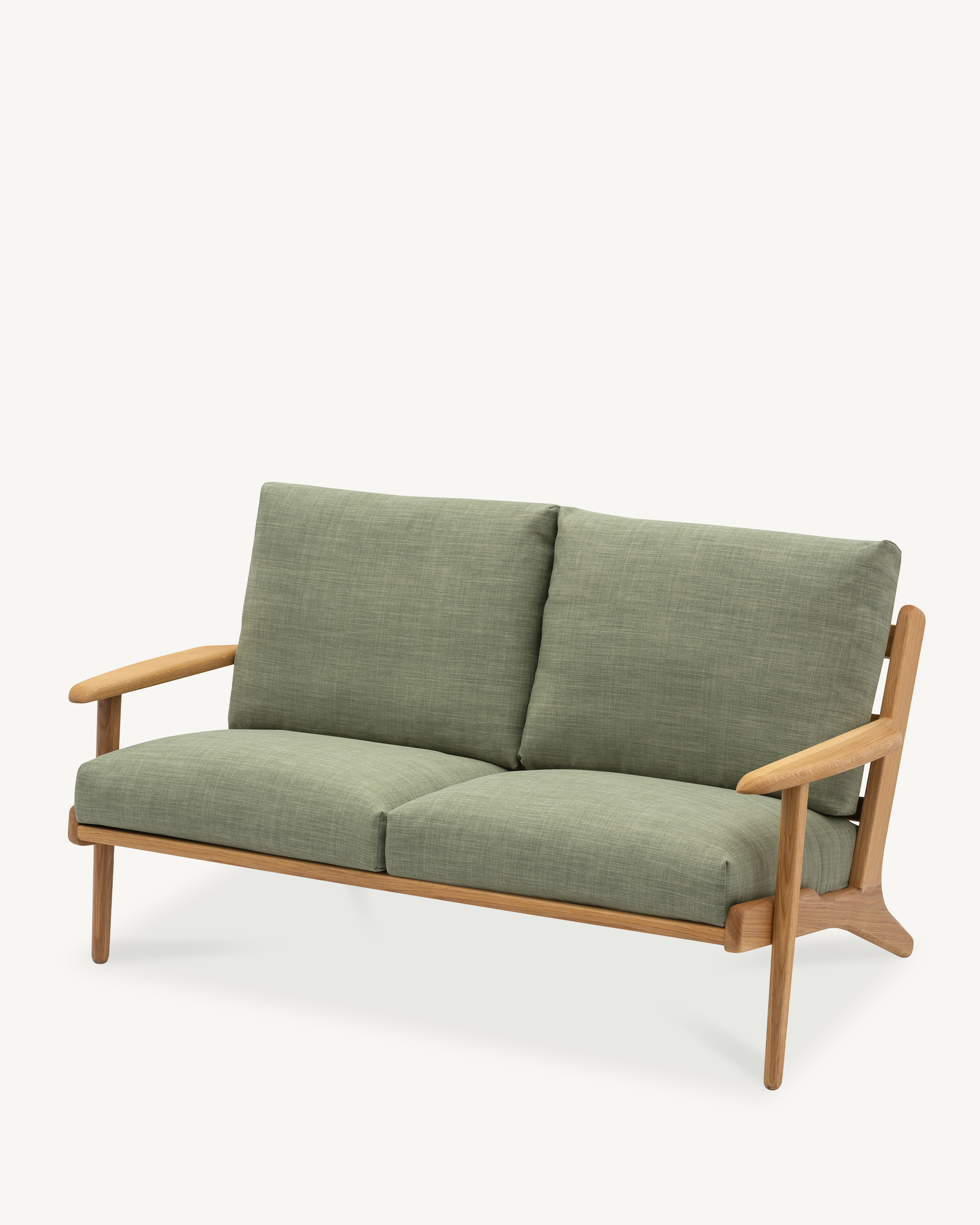 Map 2 Seat Sofa - Oak & Fabric