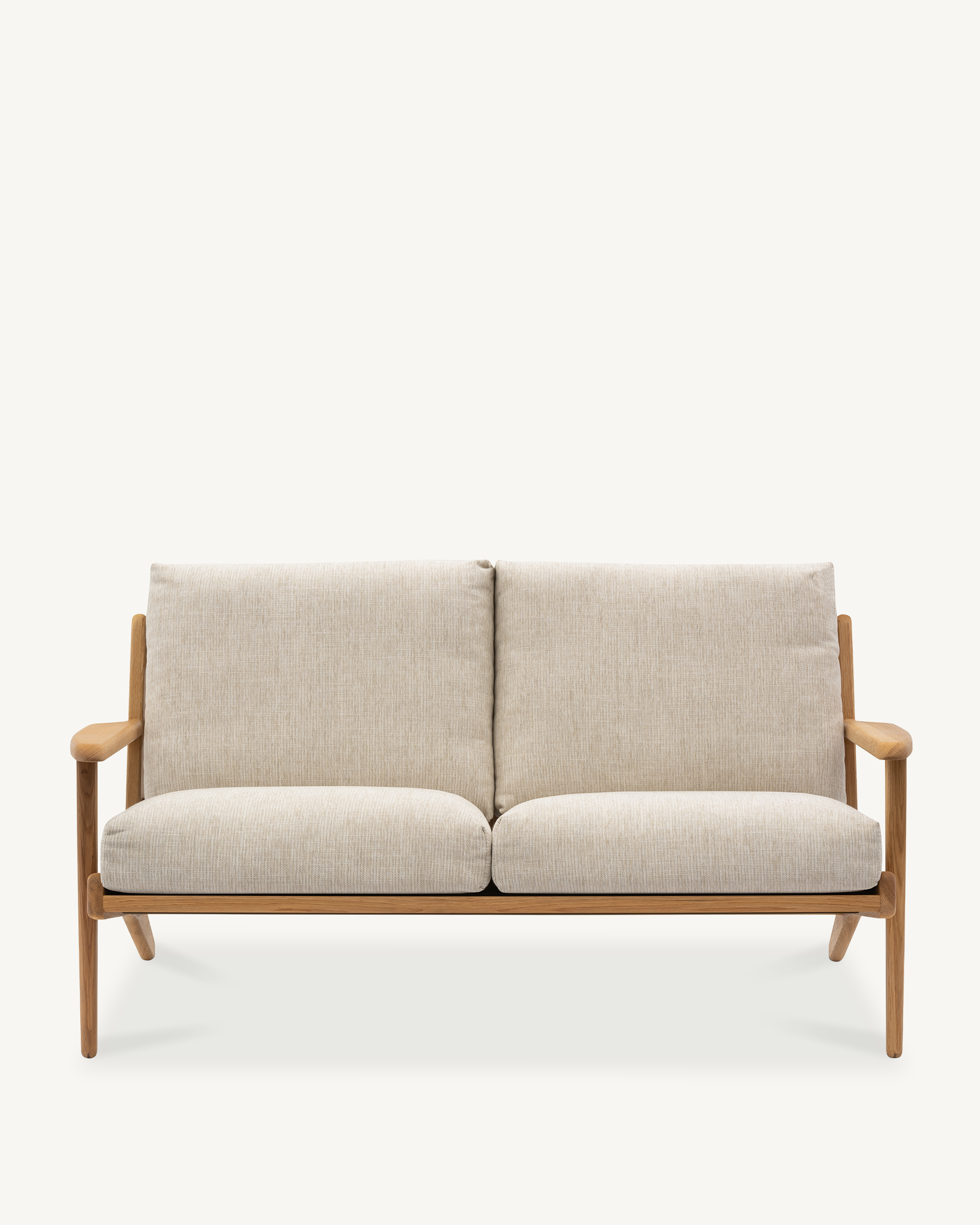 Map 2 Seat Sofa - Oak & Fabric