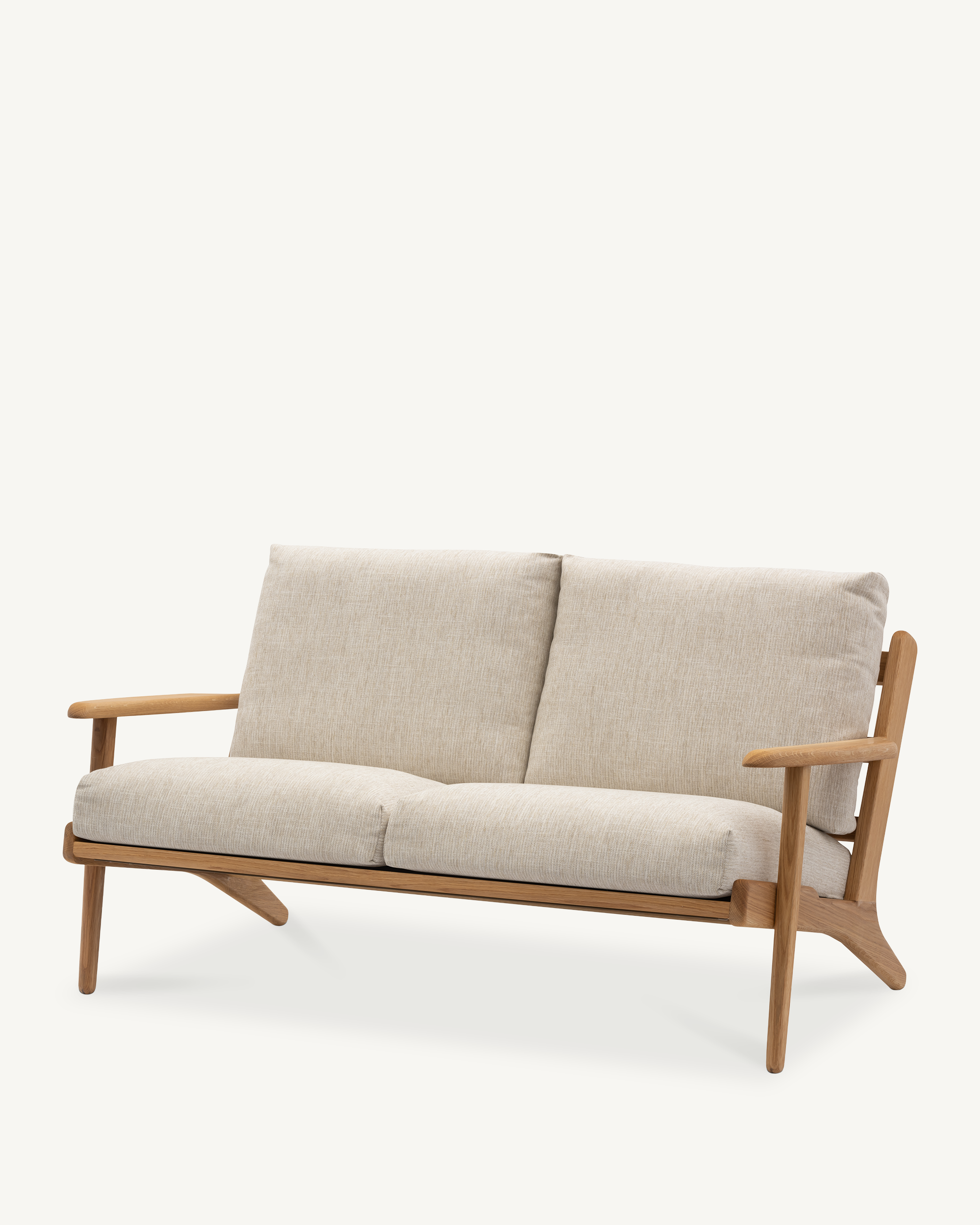 Map 2 Seat Sofa - Oak & Fabric