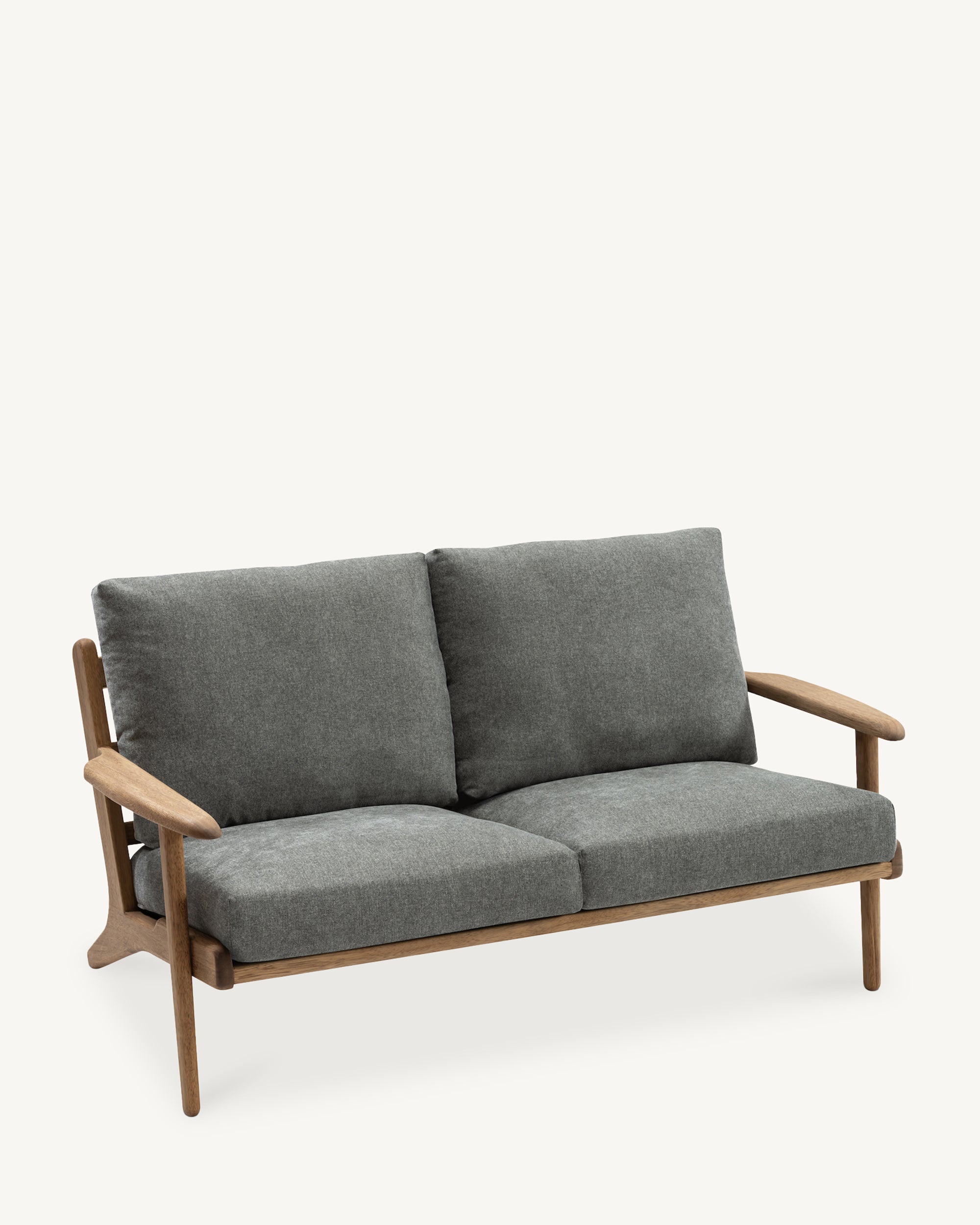 Map 2 Seat Sofa Walnut Frame Evergreen Fog