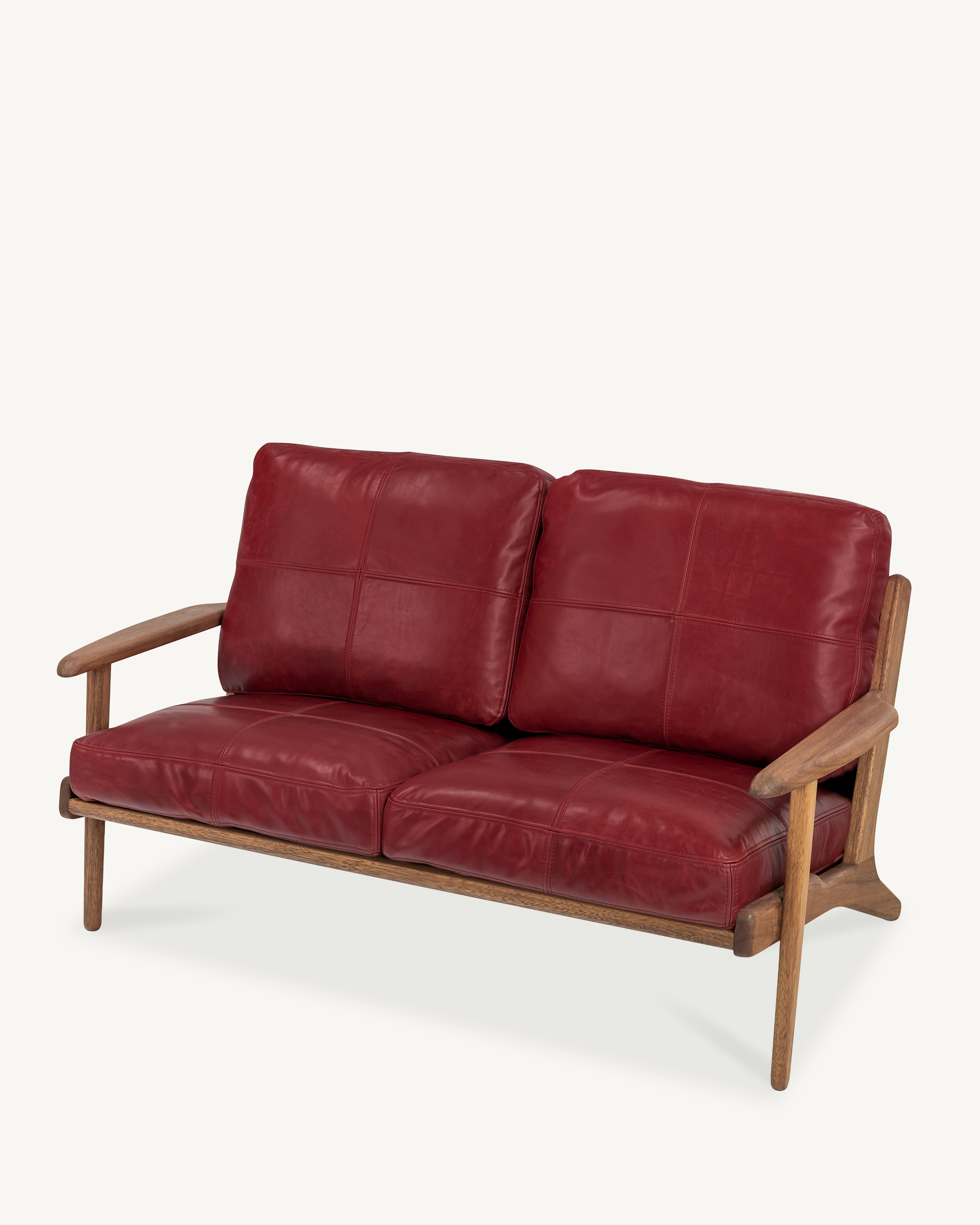 Map 2 Seat Sofa - Walnut & Leather
