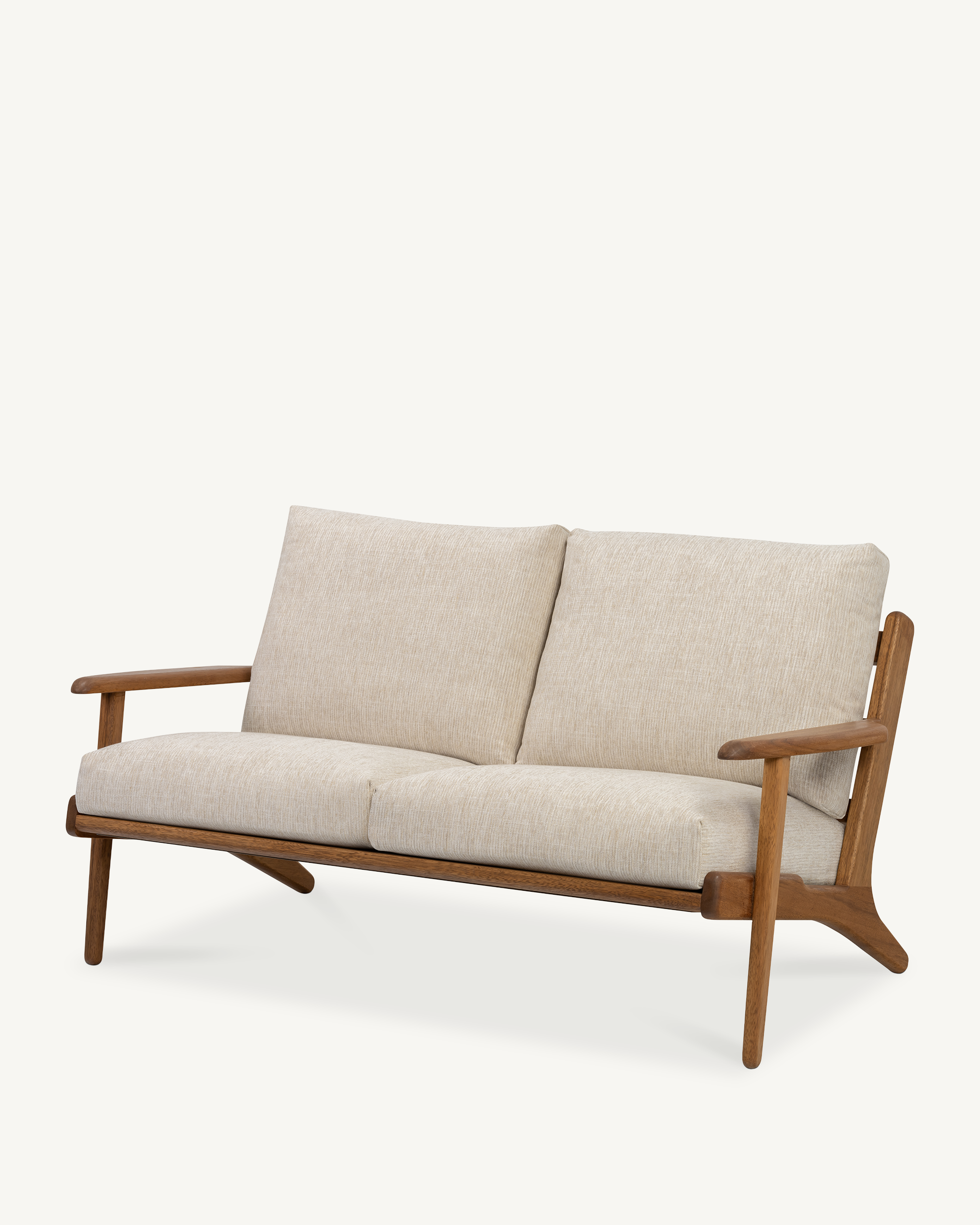 Map 2 Seat Sofa - Walnut & Fabric